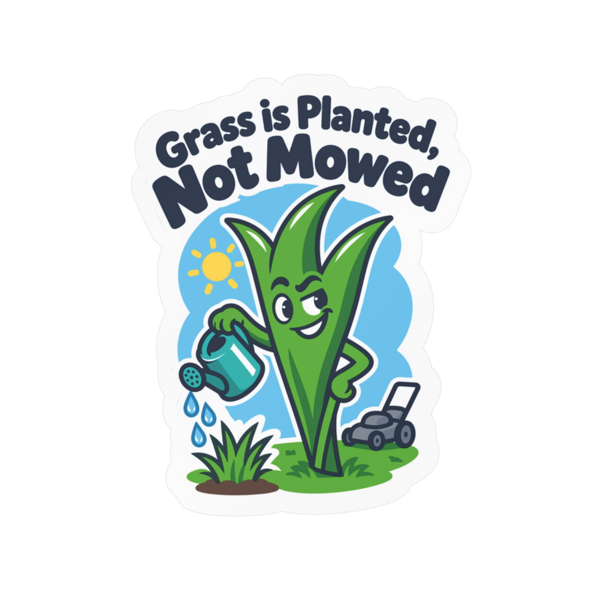 Plants Sticker - Grass is Planted, Not Mowed - Nature-Inspired Dandelion decals for Laptop or Water Bottle, Friendship Gift