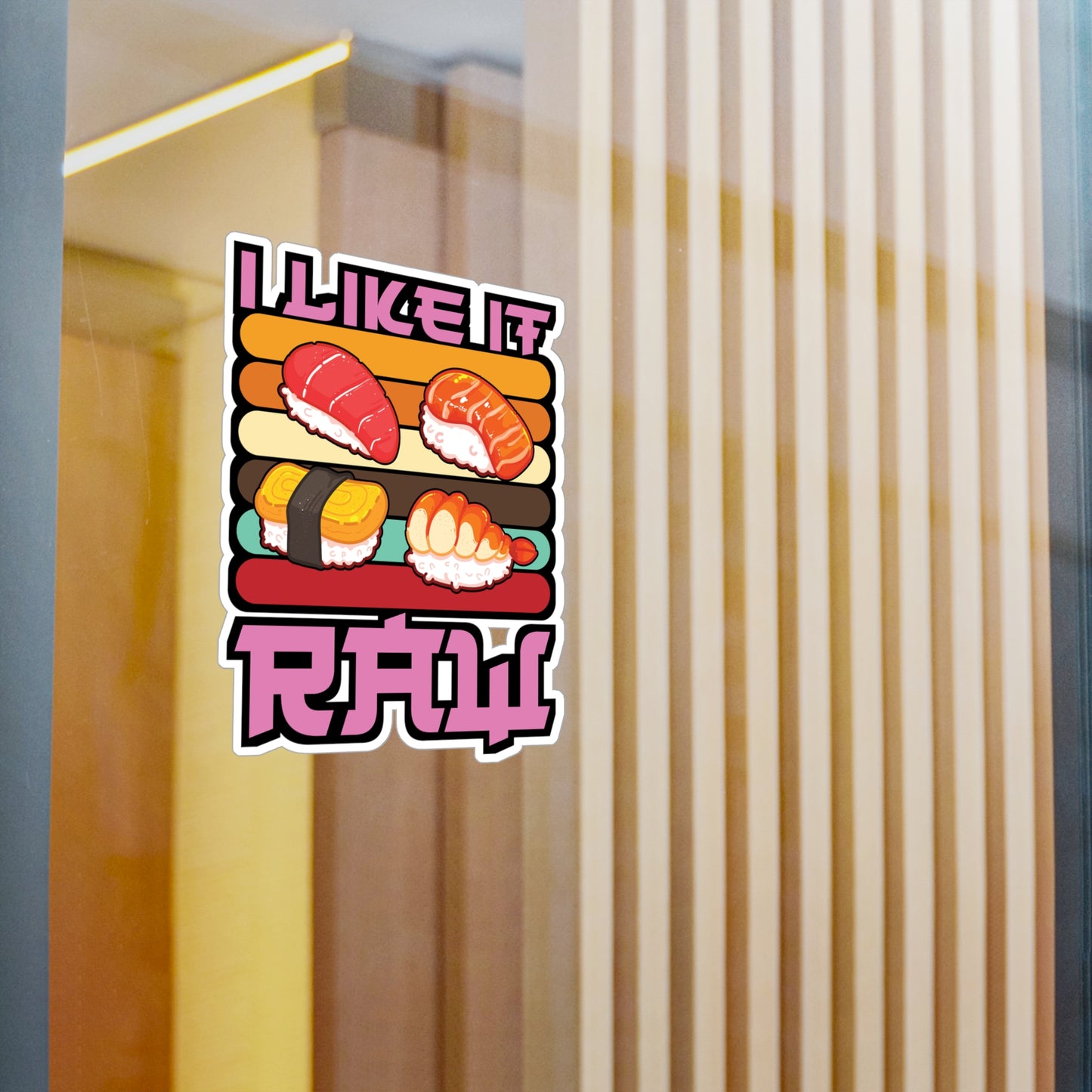 I Like It Raw - Japan Sticker for Car Window Laptop Sticker. Water Bottle Sticker, Vinyl Japanese Decal, Gift idea Sticker - Japan Gift