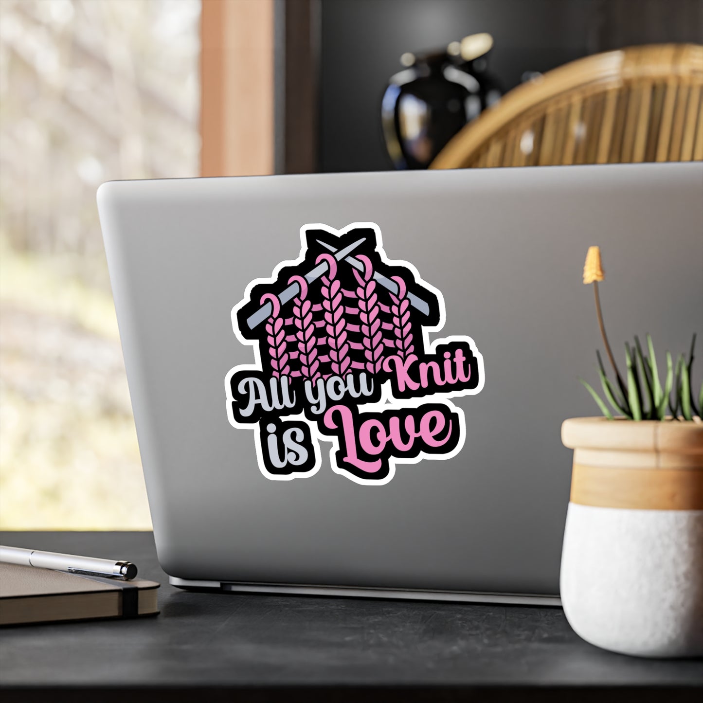 All you knit is love - Crocheting Sticker for Wall, Laptop, Window, Truck, Car Crocheting Gift Vinyl Crocheter Decal Sticker