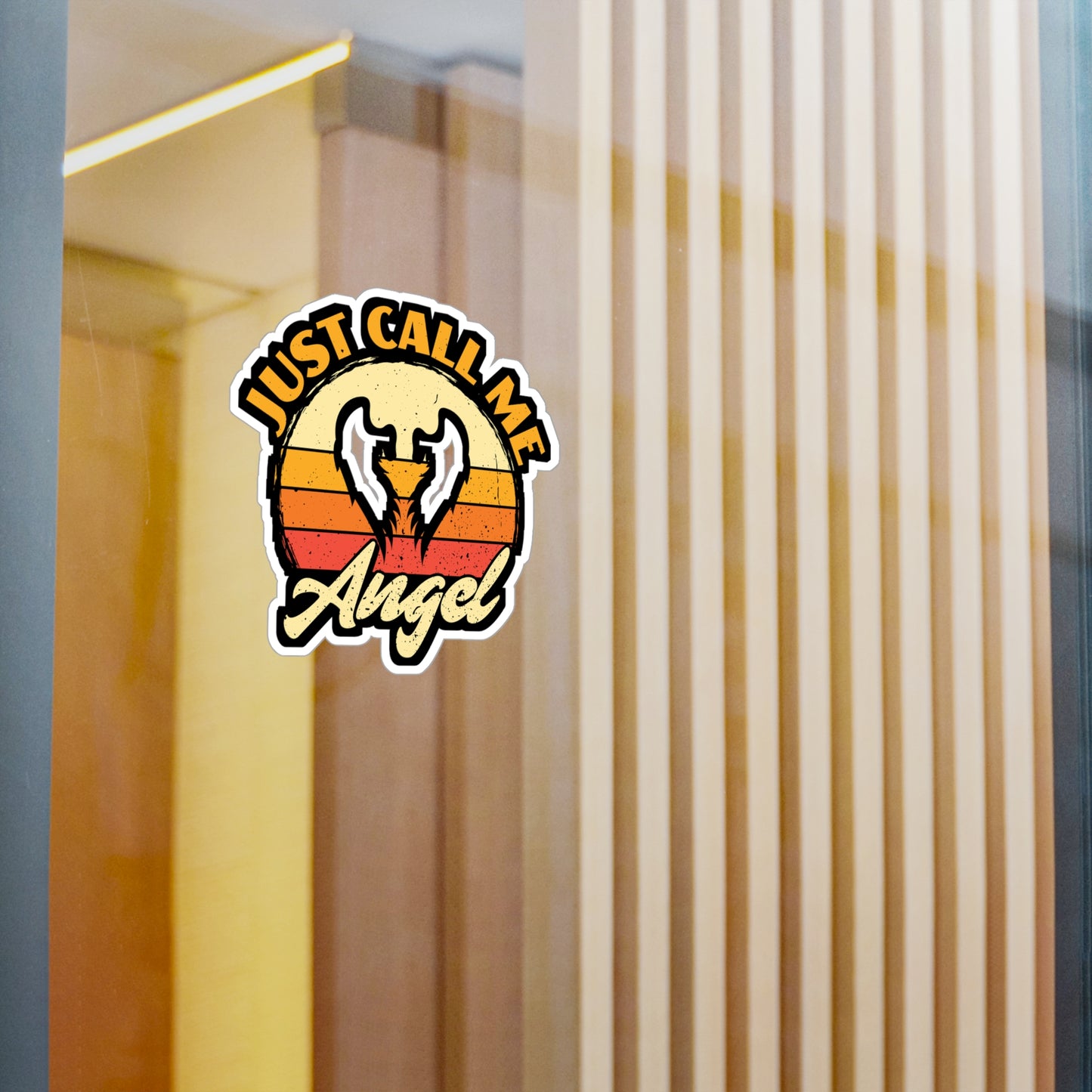 Just Call Me Angel - Angel Sticker for Car Window Laptop Sticker. Water Bottle Sticker, Vinyl Aesthetic Decal, Cute Sticker - Angel Gift