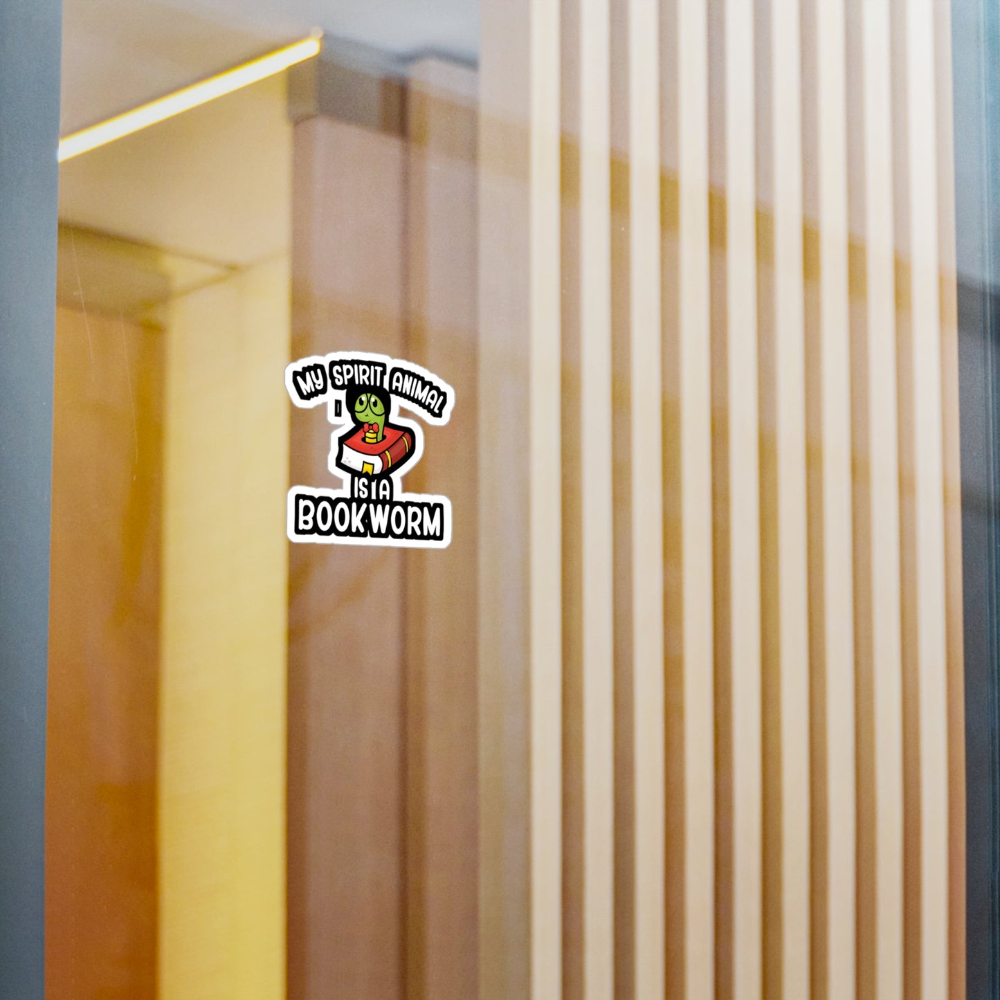 My spirit animal is a bookworm - Author Sticker for Wall, Laptop, Window, Truck, Car Author Gift Vinyl Writer Decal Sticker