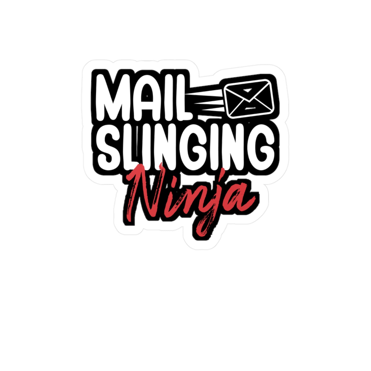 Mail slinging ninja - Postal worker Sticker for Wall, Laptop, Window, Truck, Car Postal worker Gift Vinyl Funny postal worker Decal Sticker