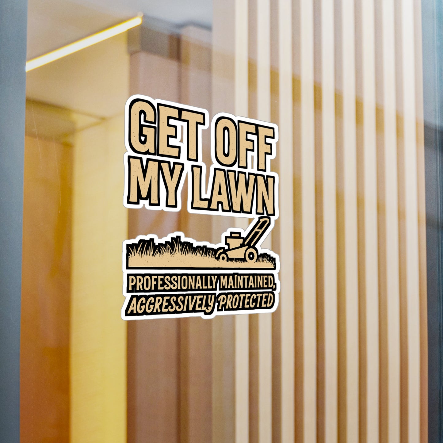 Get Off My Lawn – Funny Lawn Care Sticker for Laptop or Water Bottle | Vinyl Mower Decal, Yard Work Gift