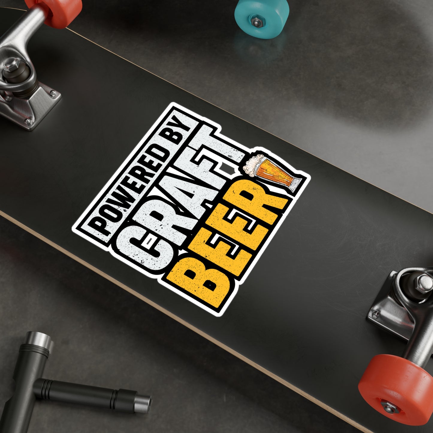 Powered by Craft Beer - Beer Sticker for Car Window Laptop Sticker. Water Bottle Sticker, Vinyl Alcohol Decal, Drinking Sticker - Beer Gift