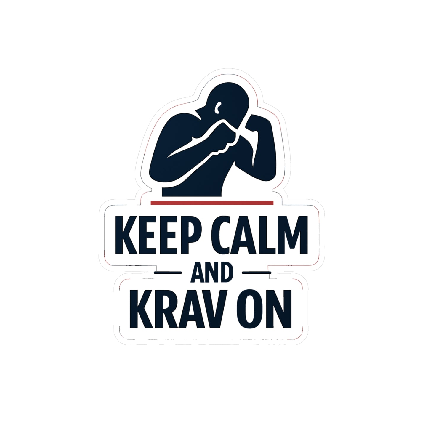 Krav Maga Sticker Keep Calm and Krav On - Martial Arts Self Defense Fitness Vinyl Waterproof decals for Laptop Water Bottle