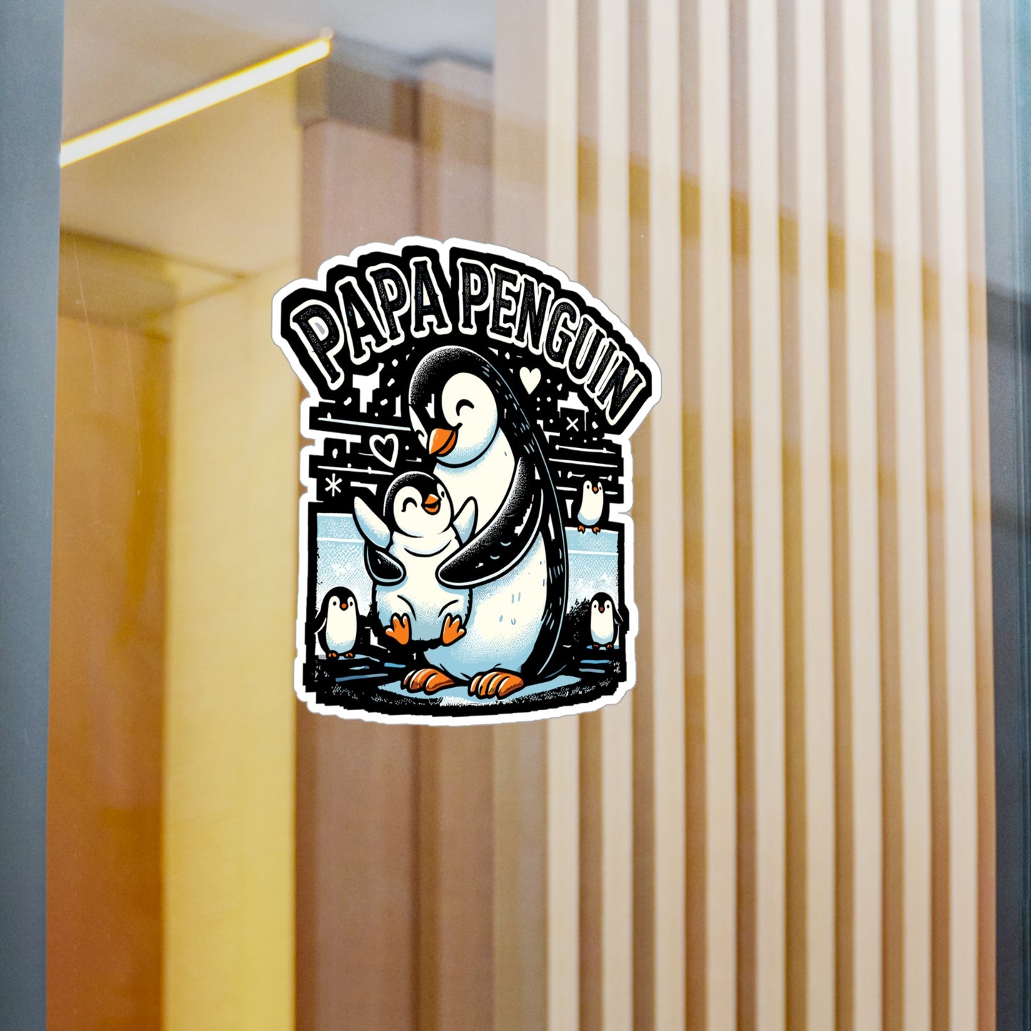 Papa Penguin - Penguin Sticker for Car Window Laptop Sticker. Water Bottle Sticker, Vinyl Papa Decal, Dad Sticker - Penguin Gift