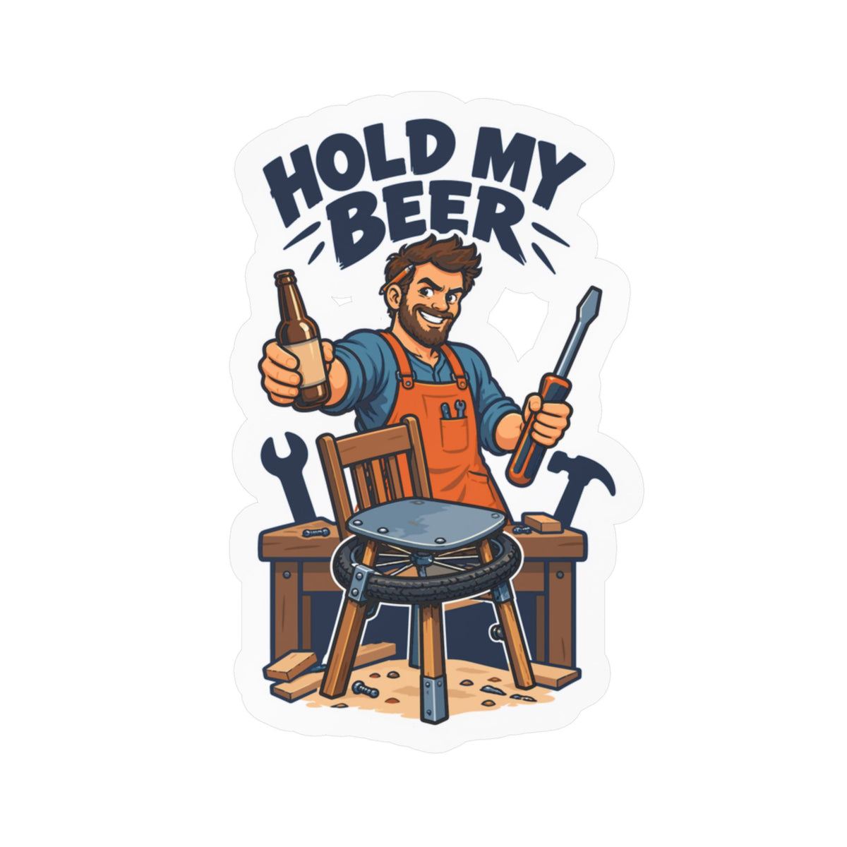 Upcycling Sticker - Hold My Beer Art Decals for Laptop and Water Bottle, Celebrating Recycling and Sustainability