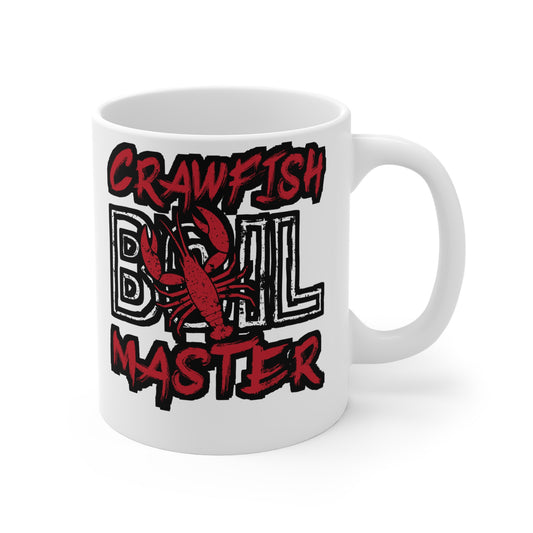 Crawfish Boil Master - Crawfish Mug for Coffee 11oz. Crawfish Cup, White ceramic, Crayfish Mug, Boil Tea Cup - Crawfish Gift