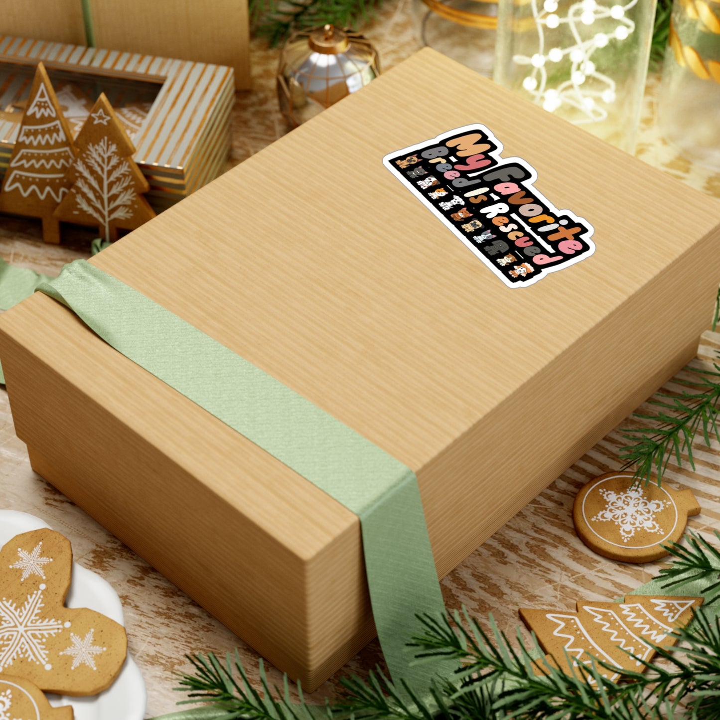 My Favorite Breed is Rescued - Animal-rescue Sticker for Car, Wall, Laptop, Window, Truck Animal-rescue Gift Vinyl Foster Decal Sticker