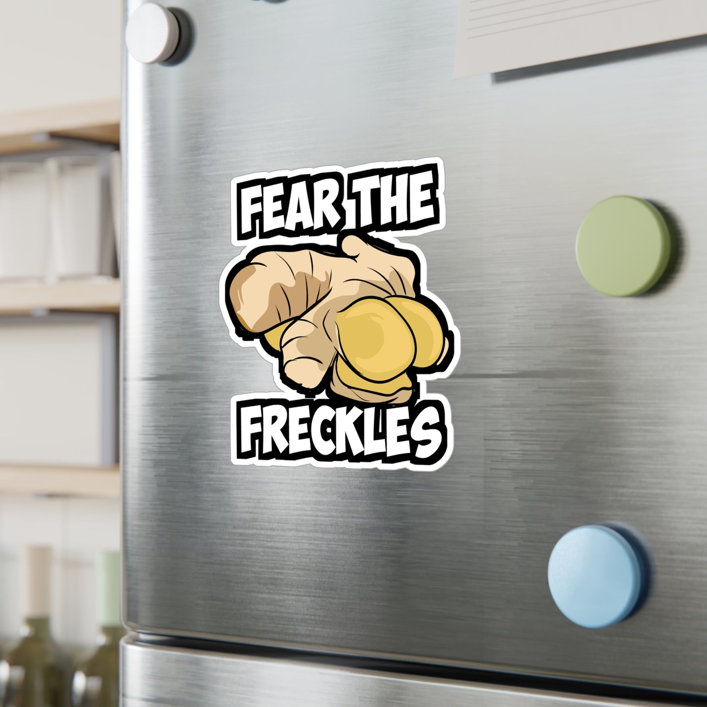 Fear The Freckles - Redhead Sticker for Car Window Laptop Sticker. Water Bottle Sticker, Vinyl Blonde Decal, Brunette Sticker - Redhead Gift