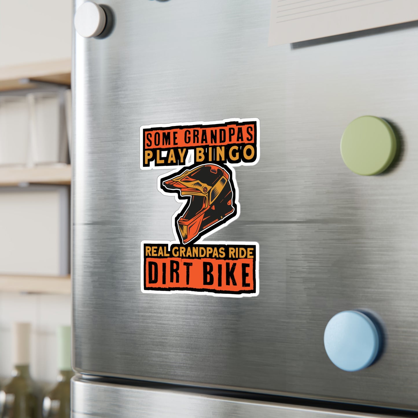 Some Grandpas Play Bingo - Dirt bike Sticker for Laptop Sticker. Water Bottle Sticker, Vinyl Dirt biker Decal - Dirt bike Gift