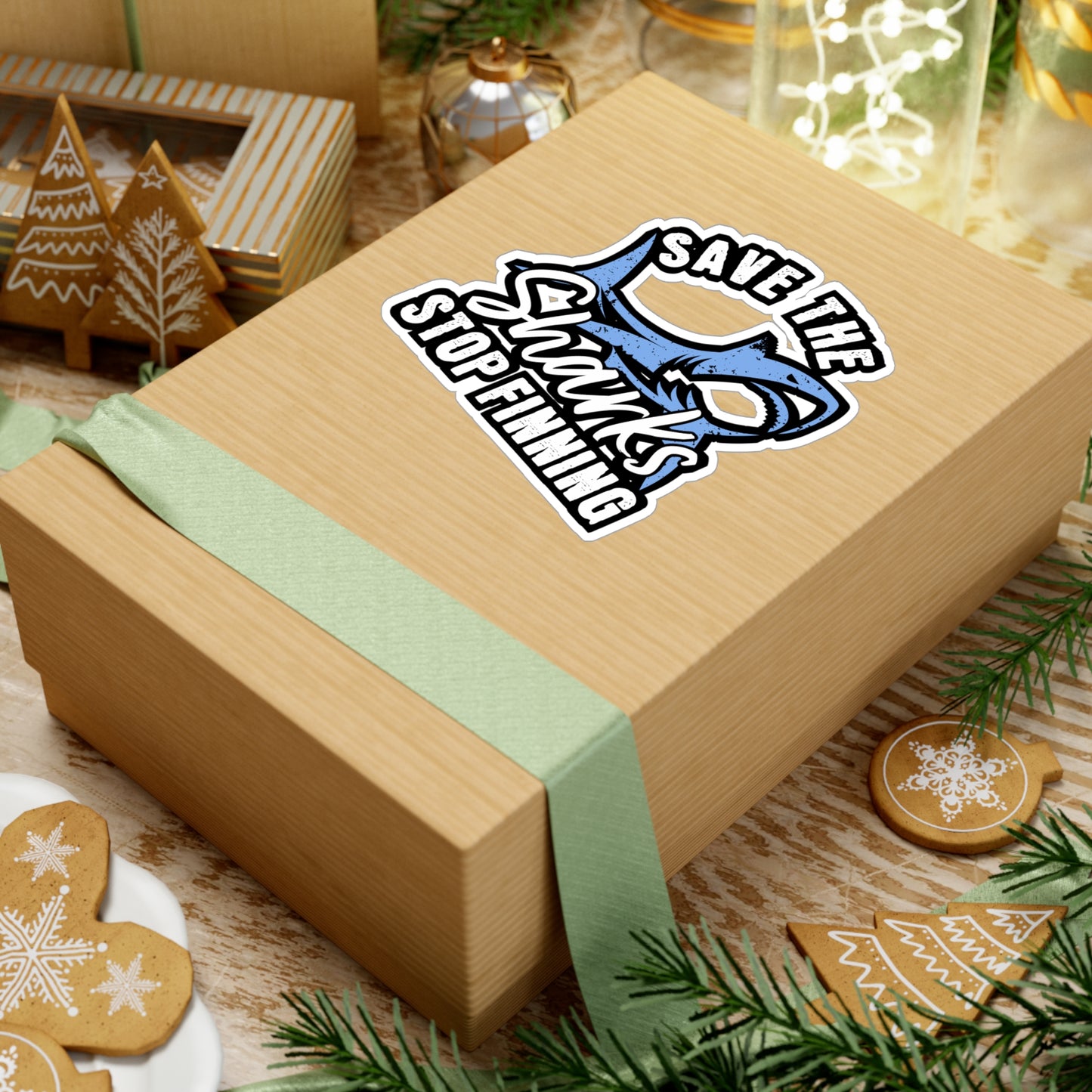 Save The Sharks Stop Finning - Sharks Sticker for Laptop Sticker. Water Bottle Sticker, Vinyl Marine Decal - Sharks Gift