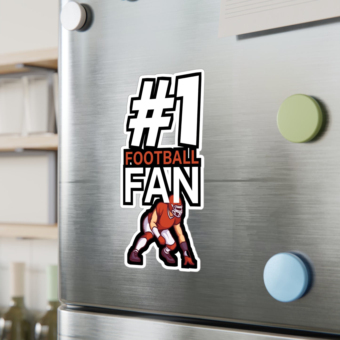 #1 Football fan - Rugby Sticker for Wall, Laptop, Window, Truck, Car Rugby Gift Vinyl Football Decal Sticker