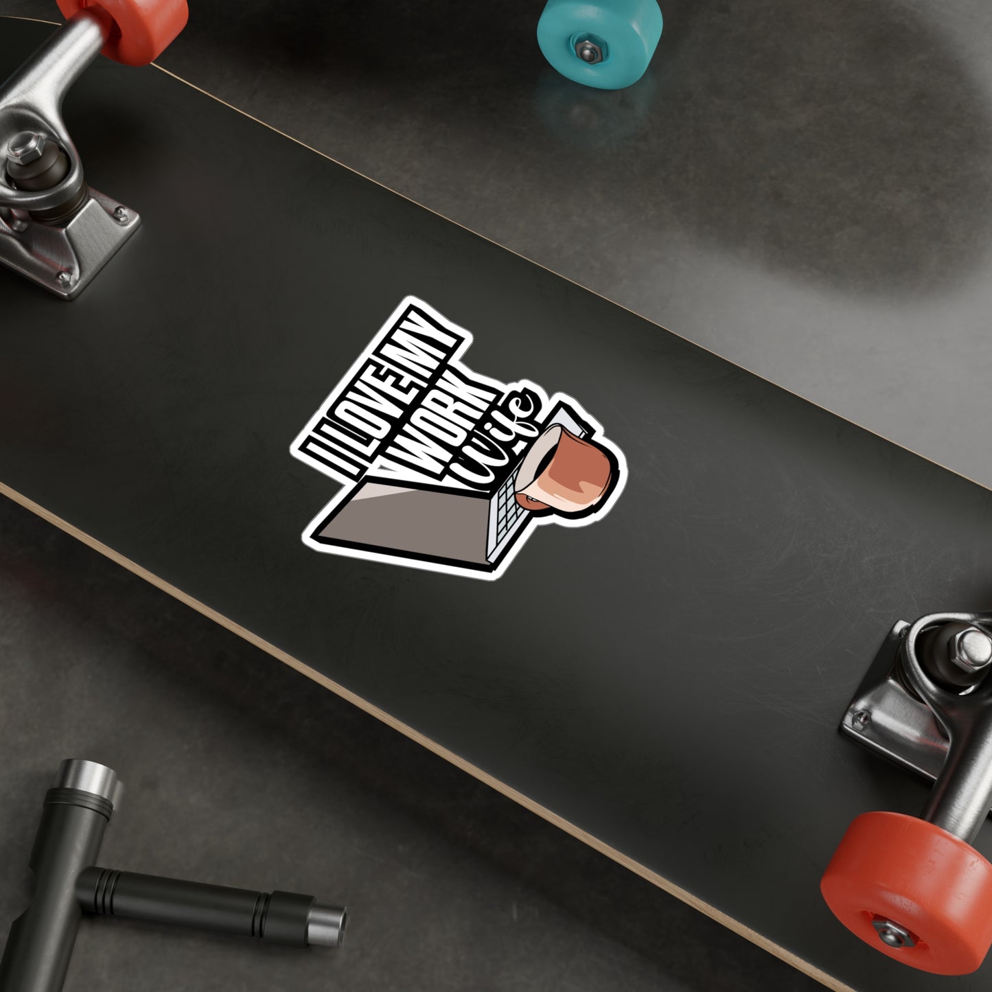 I Love My Work Wife - Work-wife Sticker for Laptop Sticker. Water Bottle Sticker, Vinyl Clerical Decal - Work-wife Gift