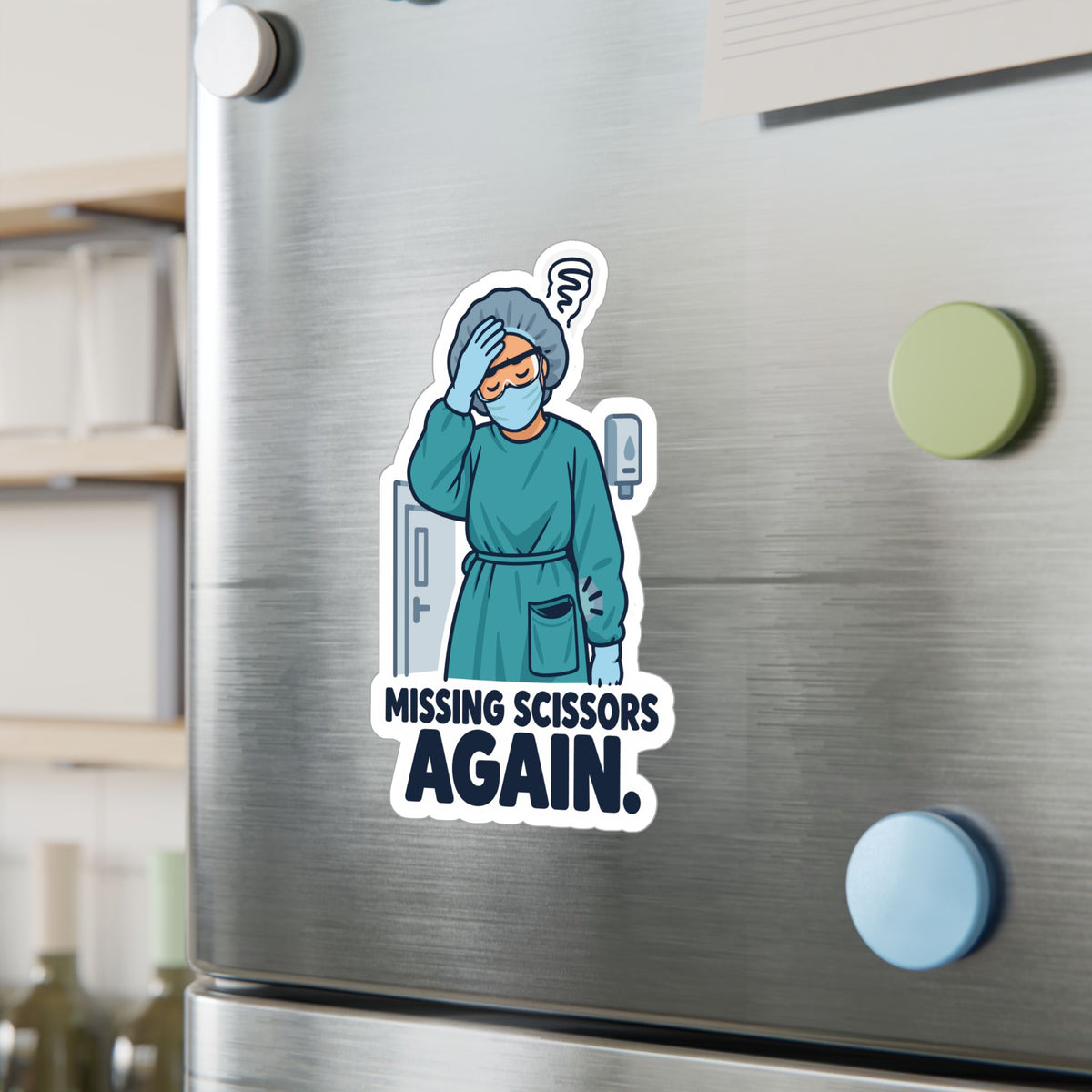 Nurse Sticker – Missing Scissors Again Funny Nursing Student Vinyl Decals for Laptop and Water Bottle