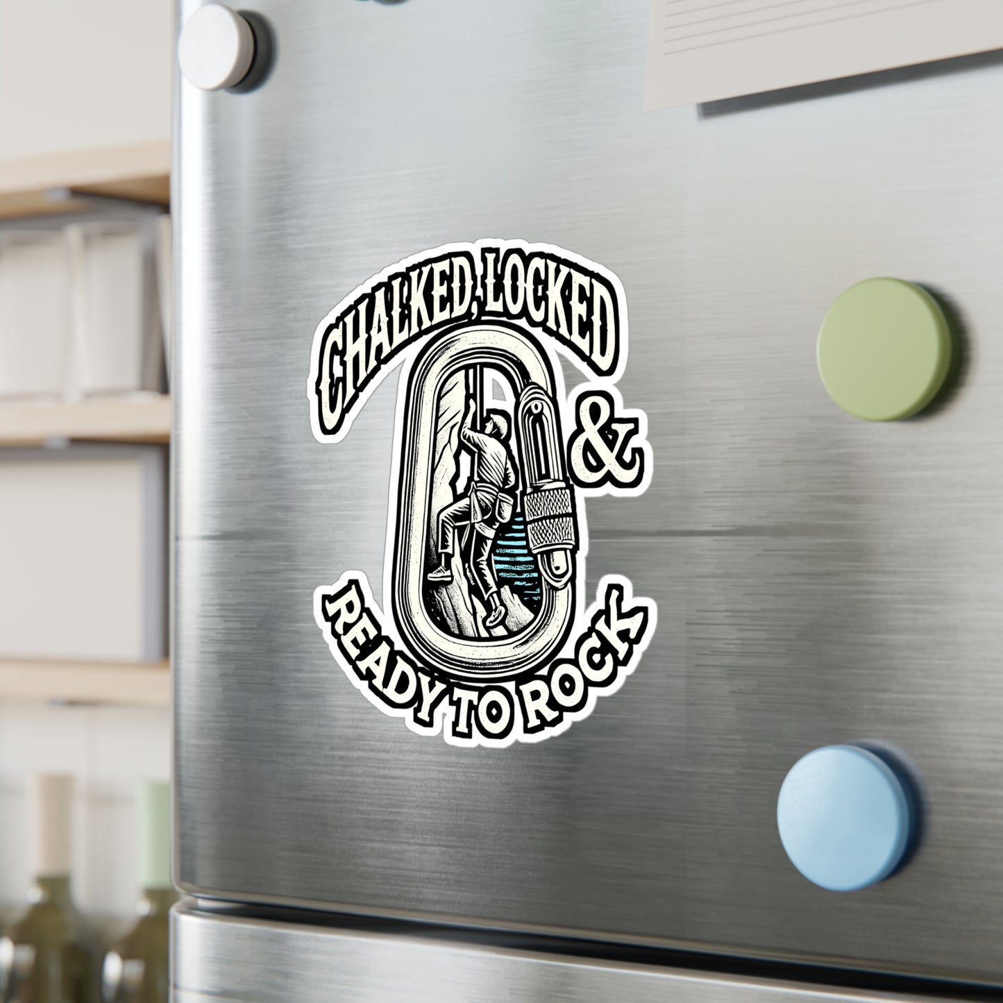 Chalked, Locked & Ready To Rock – Bouldering Sticker for Laptop or Water Bottle | Vinyl Climbing Decal – Perfect Gift for Climbers