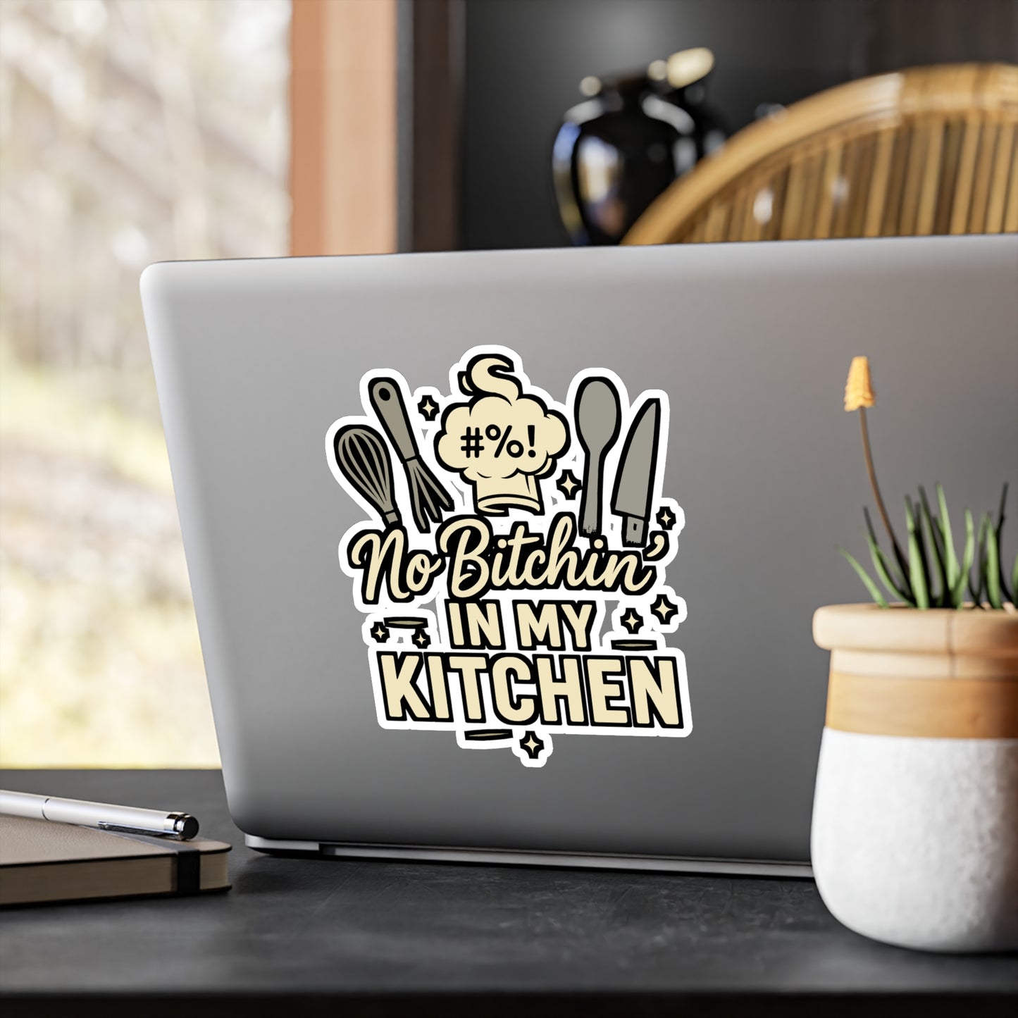 Chef Sticker – No Bitchin' In My Kitchen Decals for Cook, Sous-Chef, Kitchen Decor, Waterproof Vinyl for Laptop, Water Bottle
