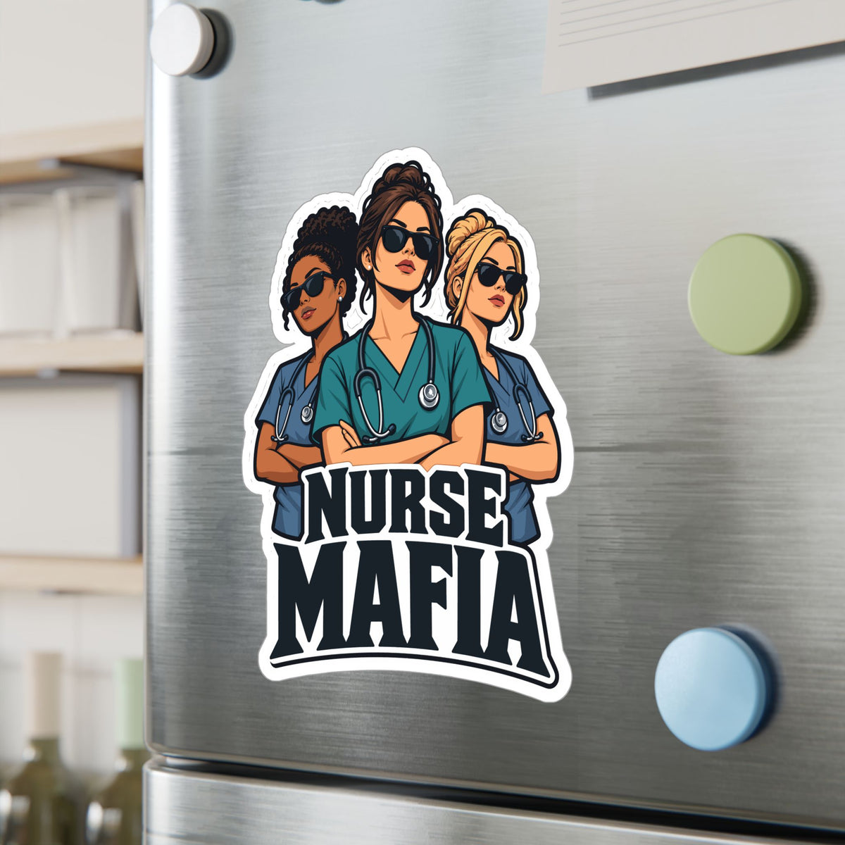 Nurse Sticker, Nurse Mafia Vinyl Decals for Laptop and Water Bottle, Waterproof Gift for Nursing Student Graduation
