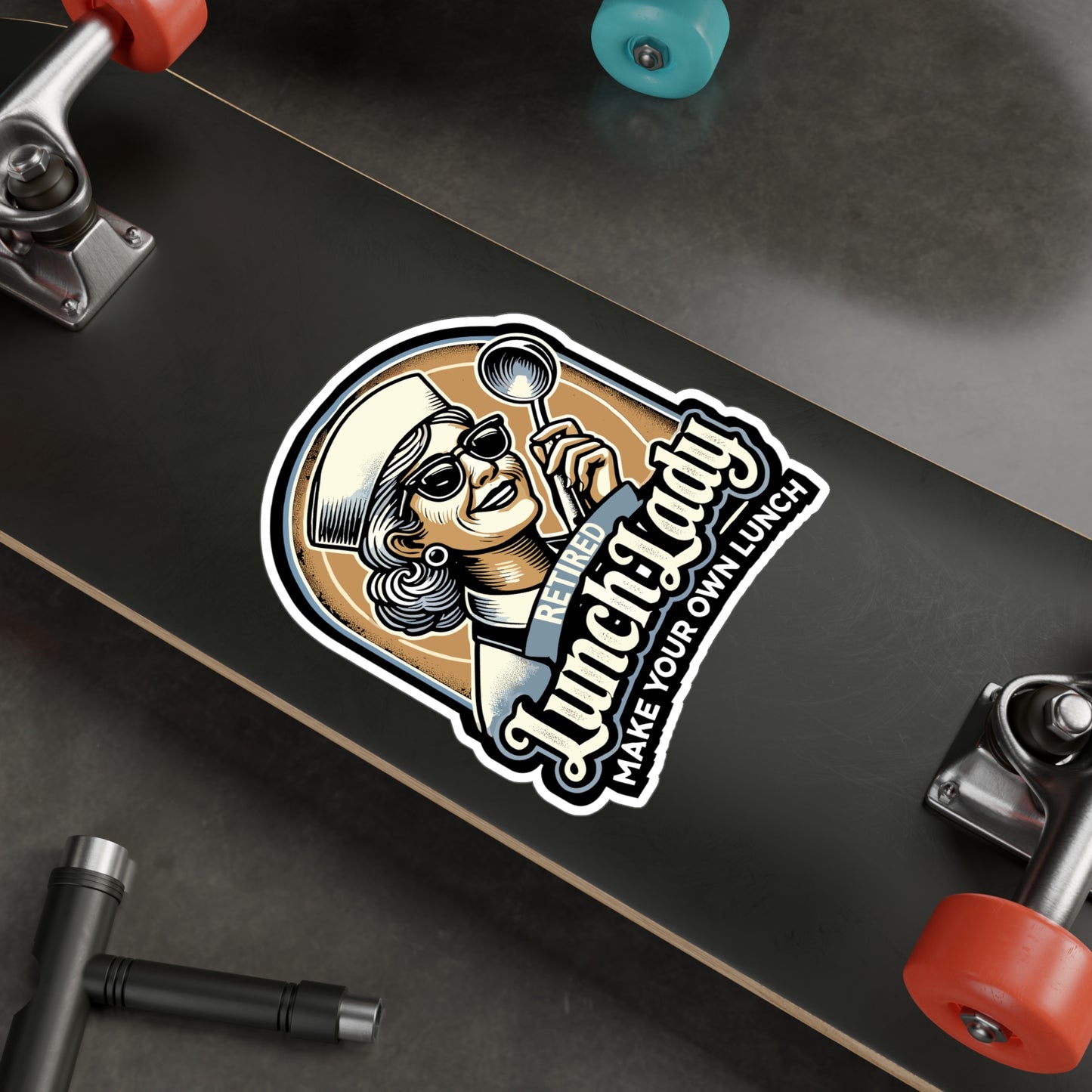 Retired Lunch Lady Make Your Own Lunch - Lunch lady Sticker for Laptop Sticker. Water Bottle Sticker, Vinyl Retired Decal - Lunch lady Gift