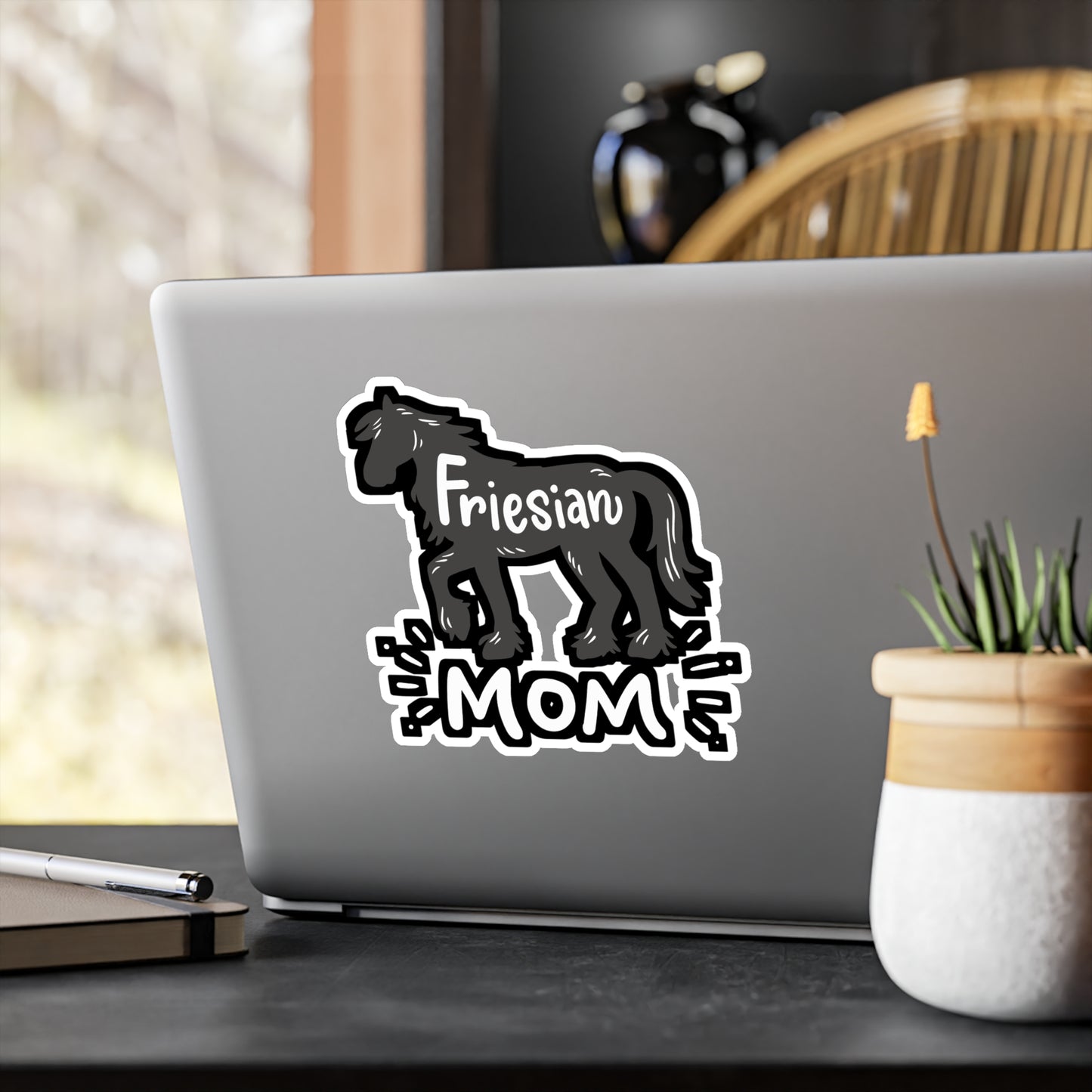 Friesian Horse - Friesian Sticker for Car Window Laptop Sticker. Water Bottle Sticker, Vinyl Cowgirl Decal, Slobber Sticker - Friesian Gift