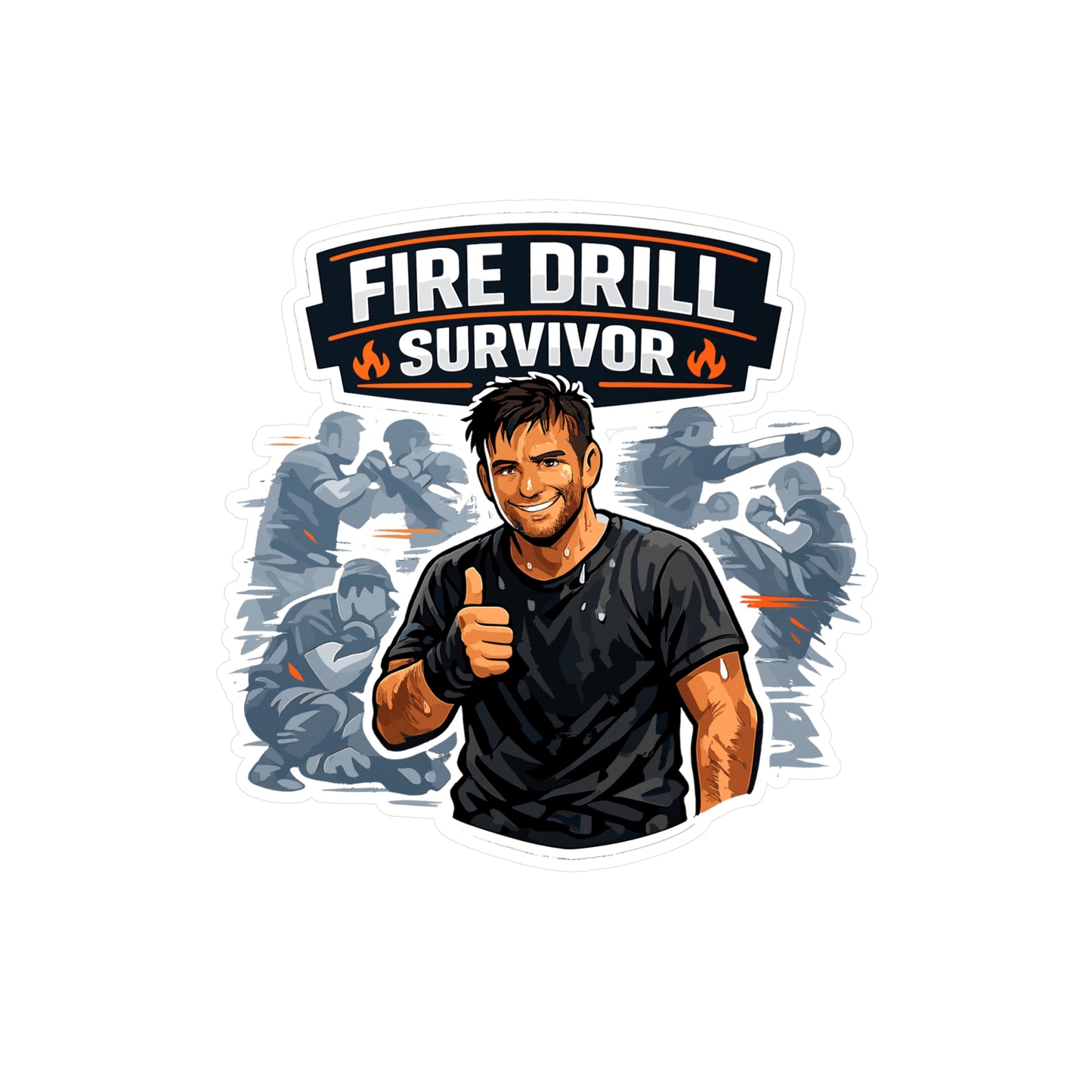 Krav Maga Sticker Fire Drill Survivor Martial Arts Self Defense Decals Waterproof Vinyl for Laptop Water Bottle