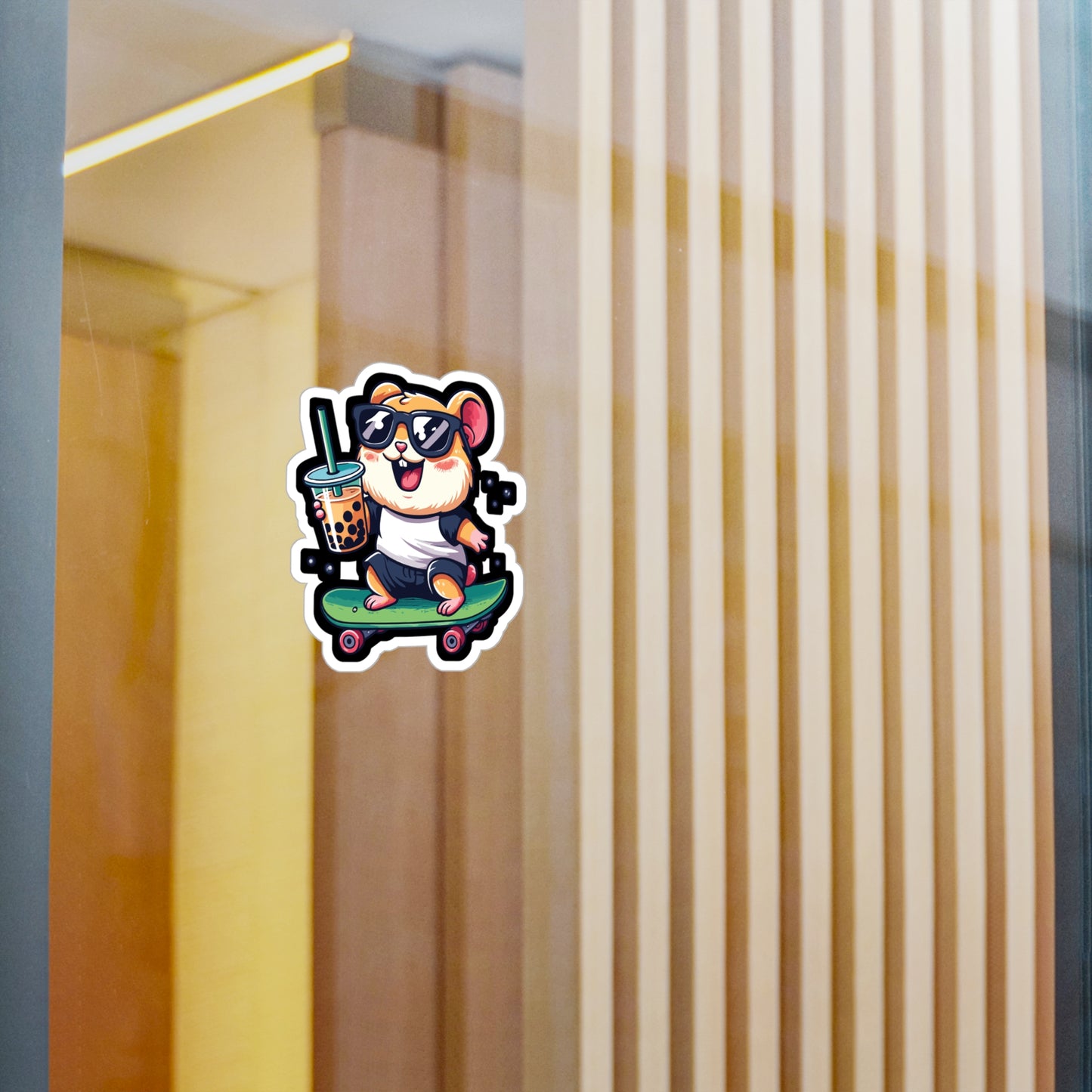 Skateboard Hamster - Hamster Sticker for Car Laptop Sticker. Water Bottle Sticker, Vinyl Skateboard Decal - Hamster Gift