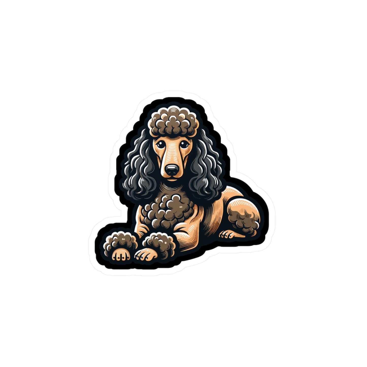 Poodle - Poodle Sticker for Car Window Laptop Sticker. Water Bottle Sticker, Vinyl Curly Decal, Elegant Sticker - Poodle Gift