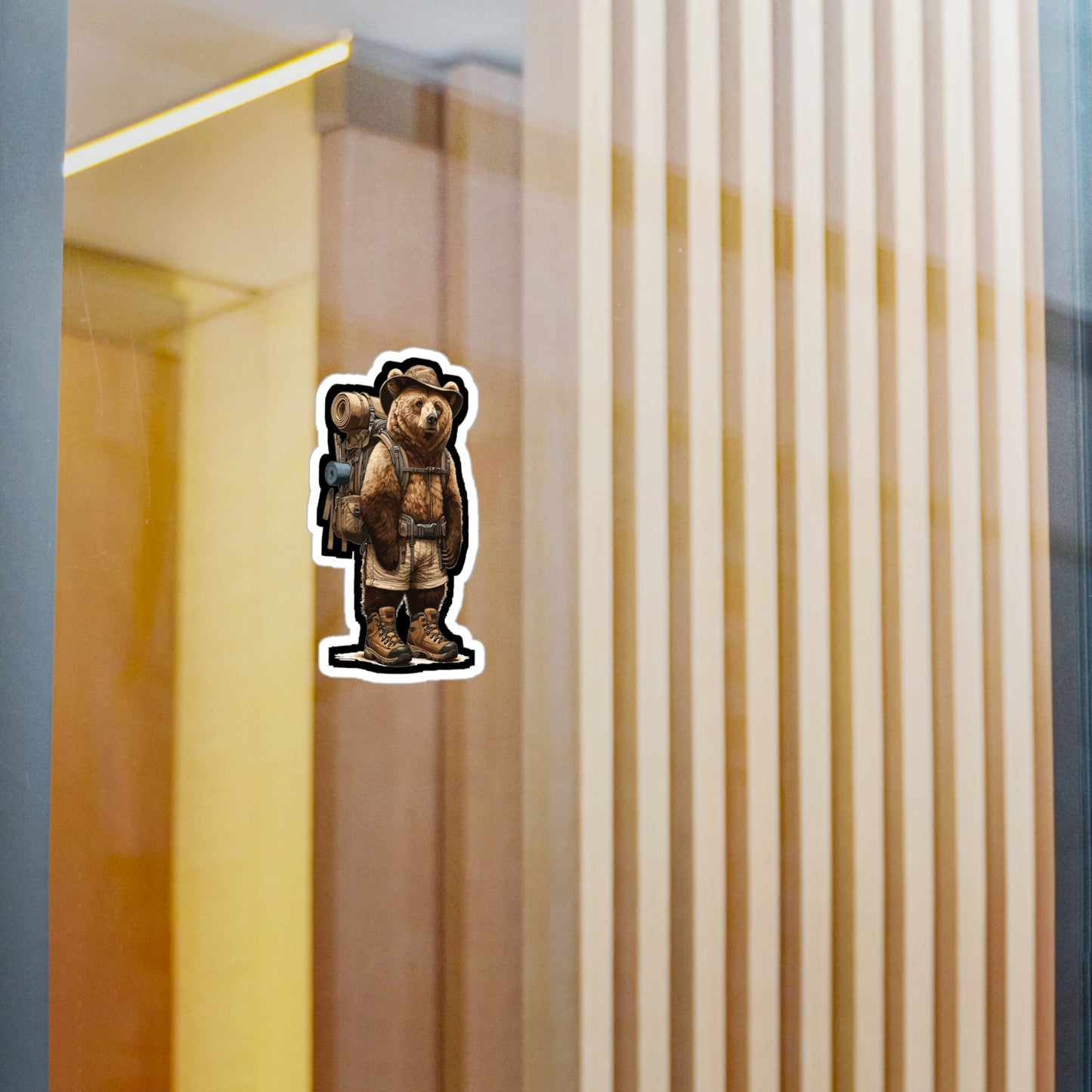 Hiking Bear - Bear Sticker for Car Window Laptop Sticker. Water Bottle Sticker, Vinyl Hiking Decal, Adventure Sticker - Bear Gift