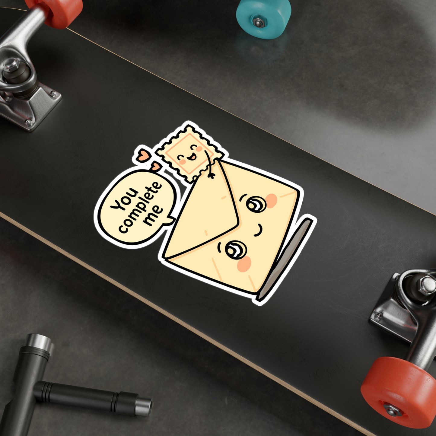 Love Sticker – "You Complete Me" Vinyl Decals, Romantic Envelope & Mail Design, Waterproof for Laptop, Water Bottle, Cute Romance Gift