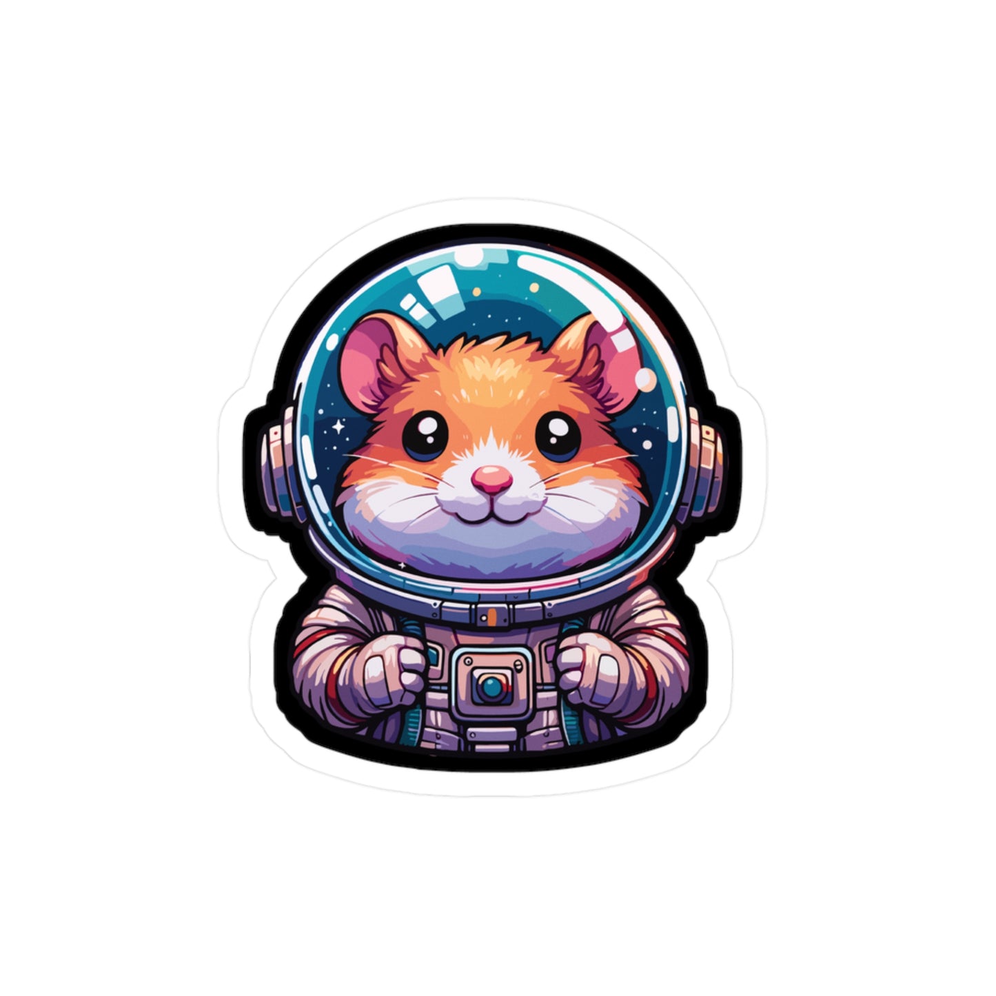 Hamster Astronaut - Hamster Sticker for Car Window Laptop Sticker. Water Bottle Sticker, Vinyl Space Decal, Helmet Sticker - Hamster Gift