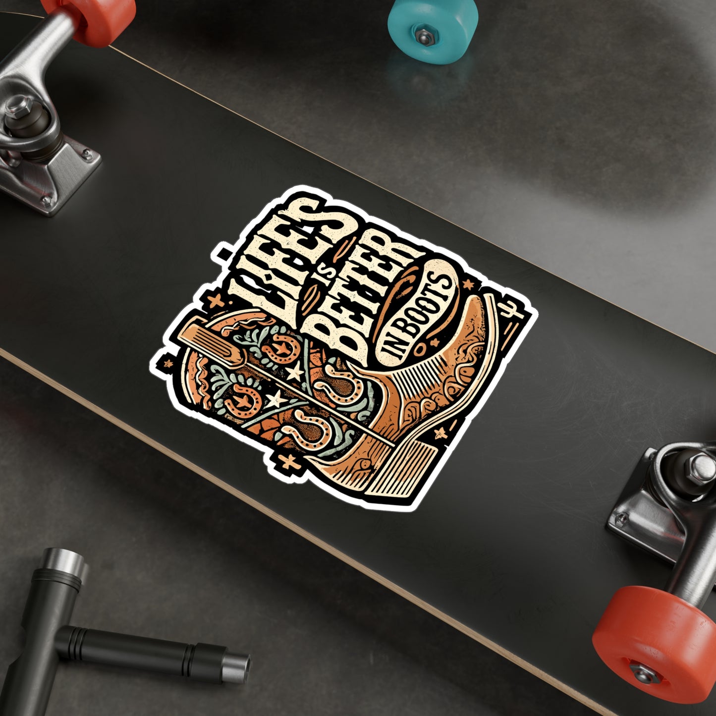 Life is Better In Boots - Country girl Sticker for Laptop Sticker. Water Bottle Sticker, Vinyl Boots Decal - Country girl Gift