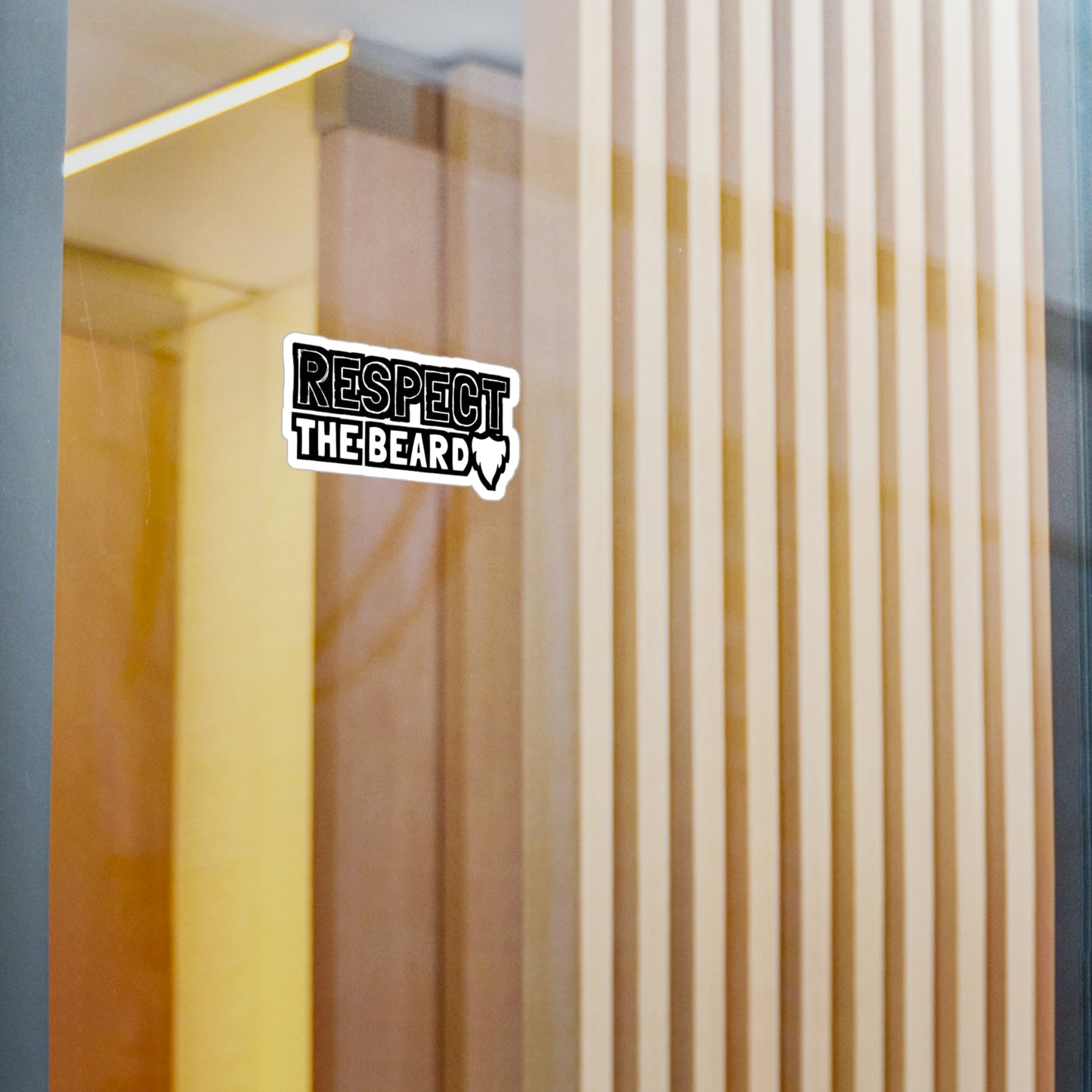 Respect The Beard - Beard Sticker for Car Window Laptop Sticker. Water Bottle Sticker, Vinyl Bearded Decal, Man Sticker - Beard Gift