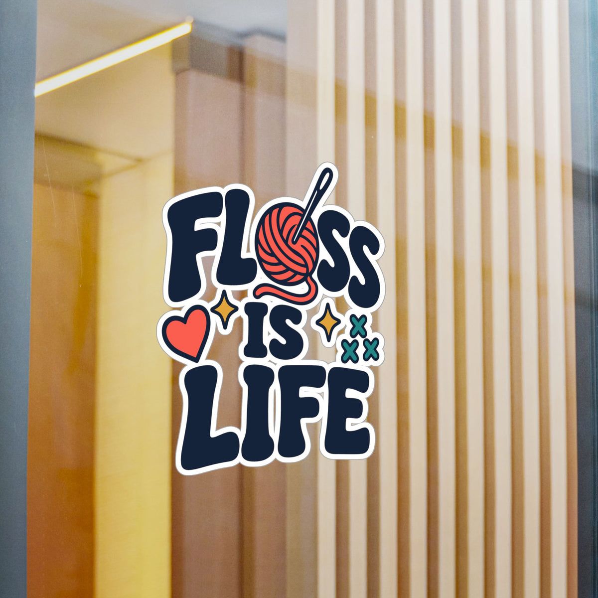 Embroidery Sticker - Floss is Life Decals for Needlework and Stitching Fans - Crafting Decor for Laptops & Water Bottles