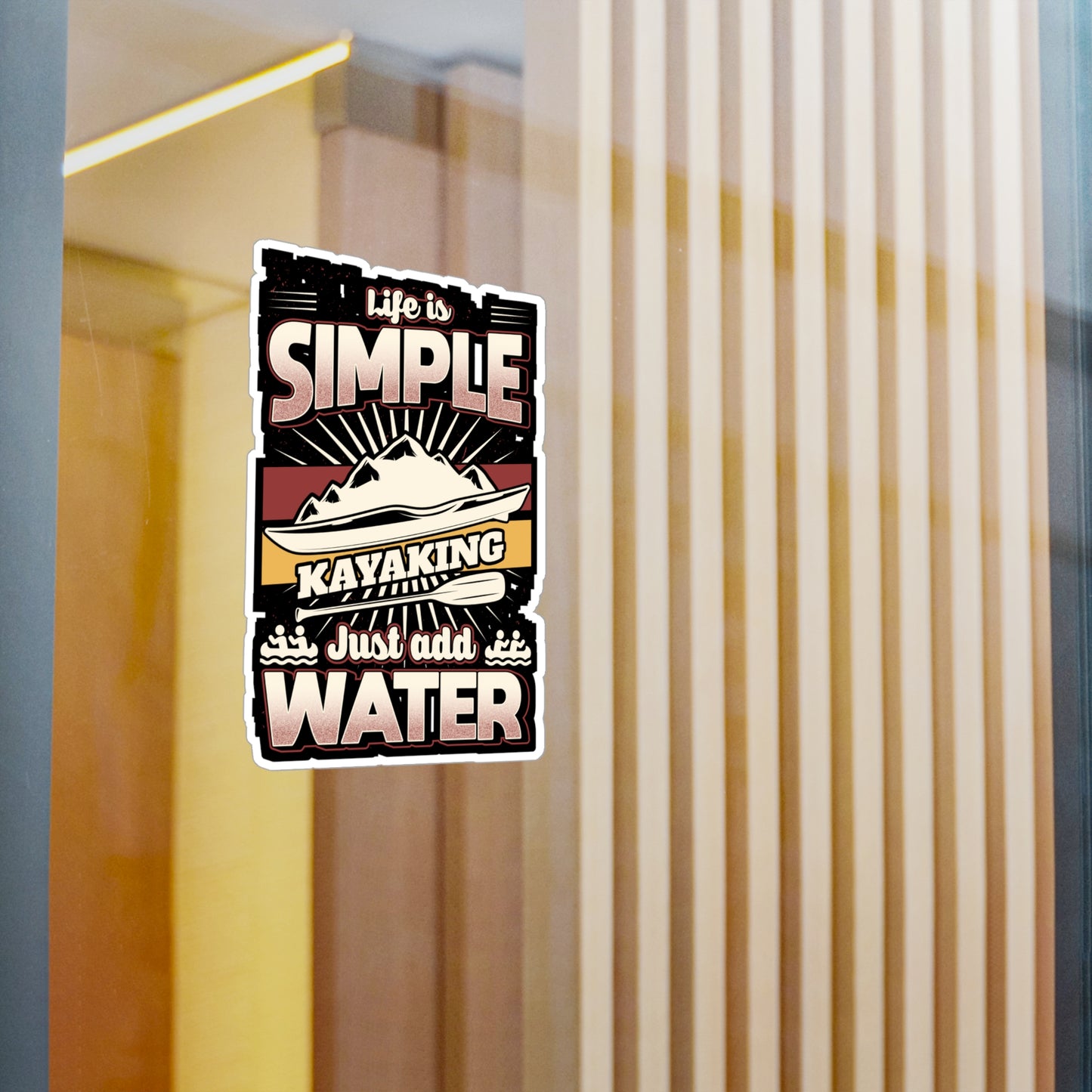 Simple water Kayaking - Kayaking Sticker for Laptop Sticker. Water Bottle Sticker, Vinyl Kayak Decal - Kayaking Gift