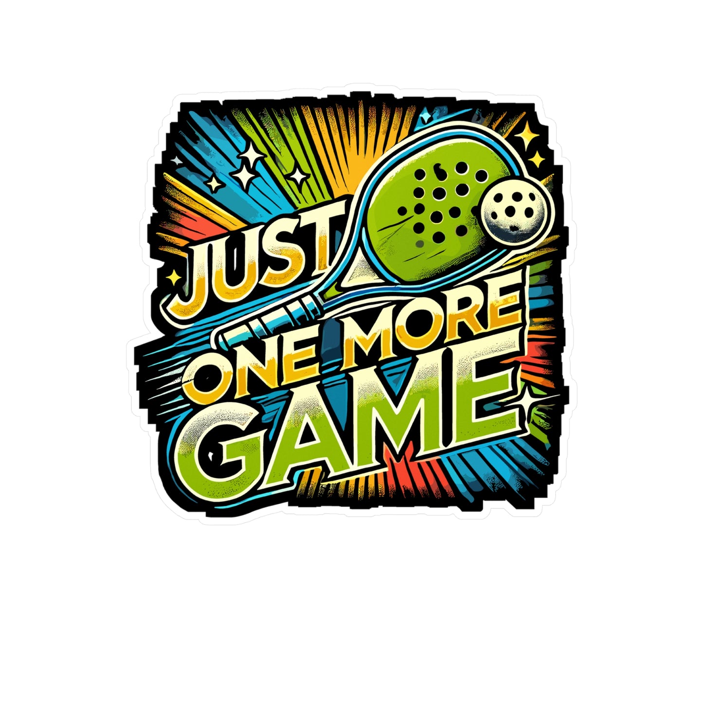Just One More Game - Pickleball Sticker for Laptop Sticker. Water Bottle Sticker, Vinyl Dink Decal - Pickleball Gift