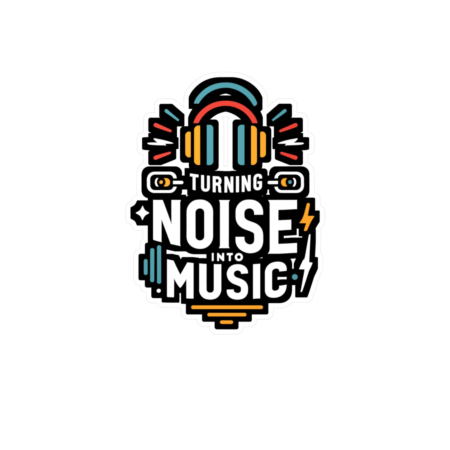 Turning noise into music - Audio-engineer Sticker for Laptop Sticker. Water Bottle Sticker, Vinyl Monitor Decal - Audio-engineer Gift
