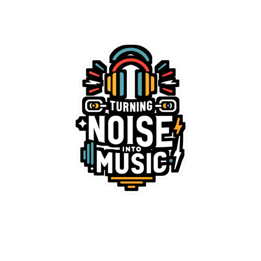 Turning noise into music - Audio-engineer Sticker for Laptop Sticker. Water Bottle Sticker, Vinyl Monitor Decal - Audio-engineer Gift