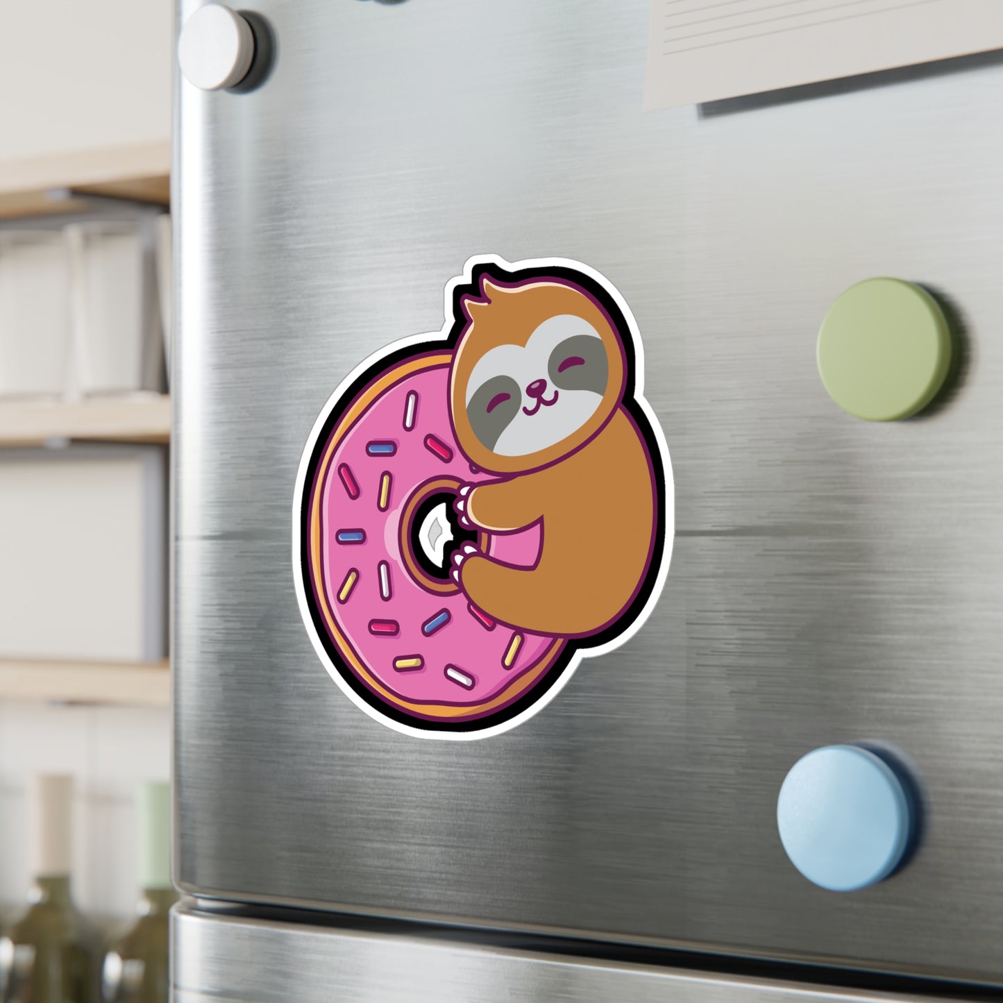 Sloth Donut - Sloth Sticker for Car Window Laptop Sticker. Water Bottle Sticker, Vinyl Cute Decal, Sloths Sticker - Sloth Gift