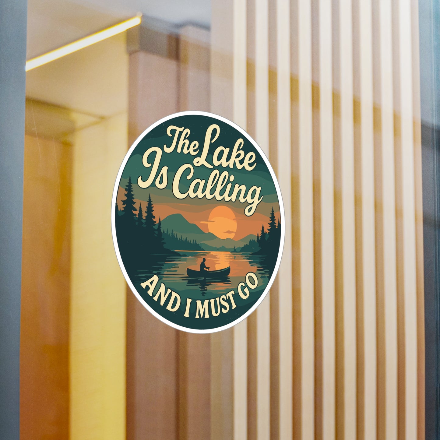 The Lake Is Calling And I Must Go - Lake Sticker for Laptop, Water Bottle – Nature Lover Gift for Hikers, Campers & Outdoor Enthusiasts