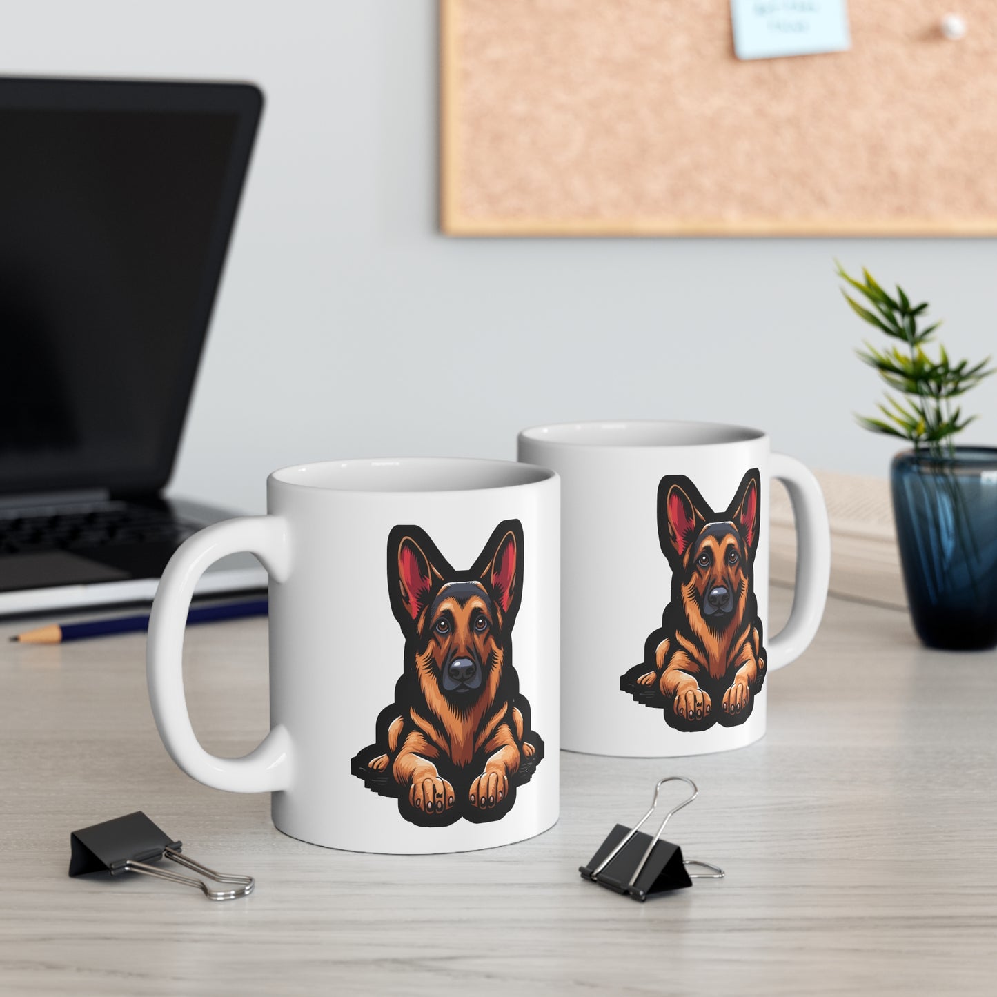 German Shepherd - German Mug for Coffee 11oz. German Cup, White ceramic, Shepherd Mug, Guard Tea Cup - German Gift