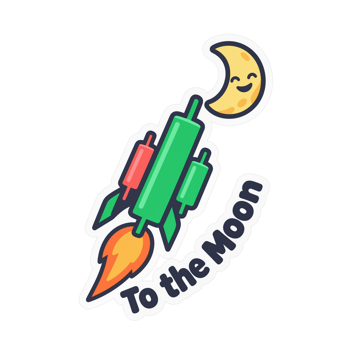 Day Trading Sticker – To the Moon Decals for Stock Market and Forex Traders, Laptop & Water Bottle