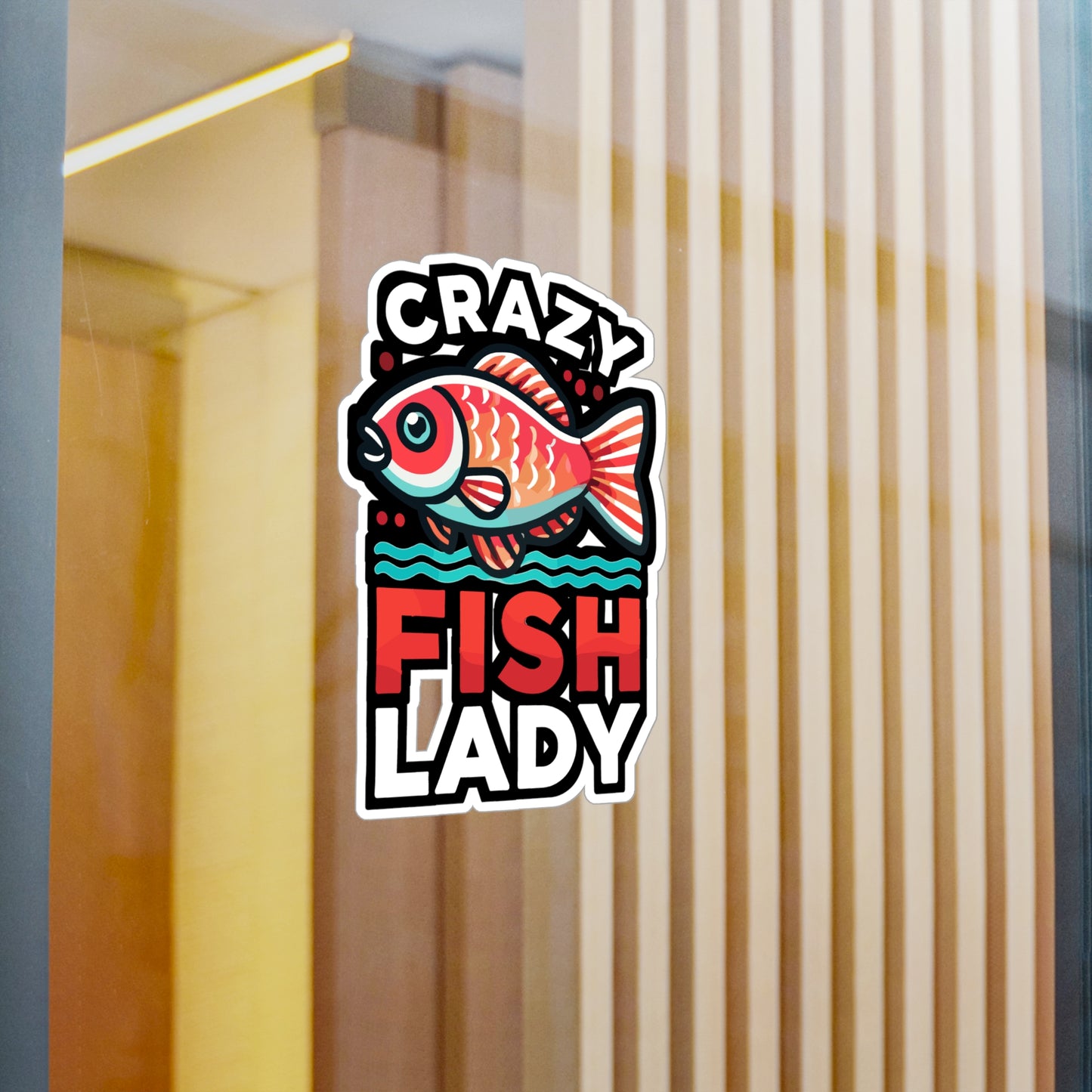 Crazy Fish Lady - Aquarist Sticker for Window Laptop Sticker. Water Bottle Sticker, Vinyl Aquarium Decal - Aquarist Gift