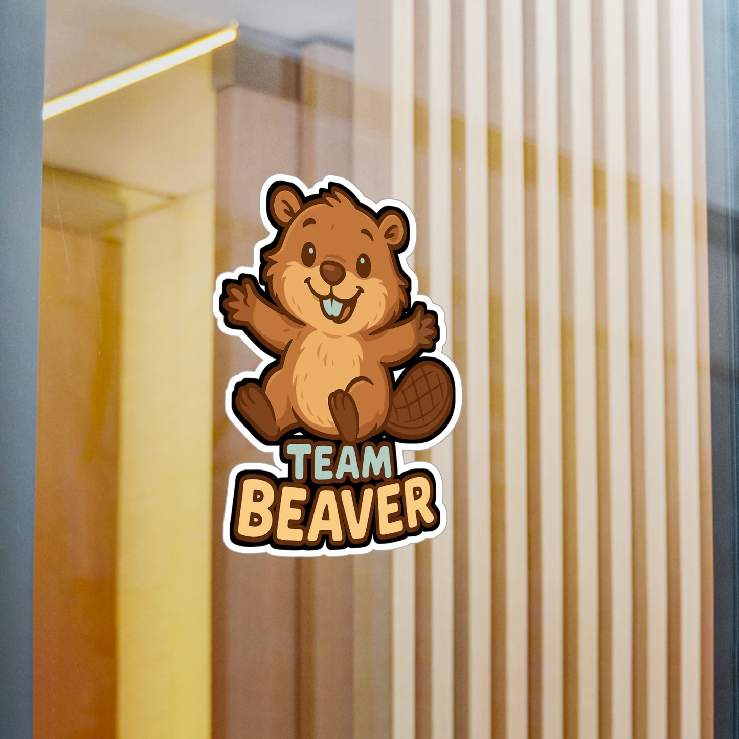 Team Beaver - Beaver Sticker for Laptop, Water Bottle, Gift for Animal Lovers, Cute Decor for Students and Kids