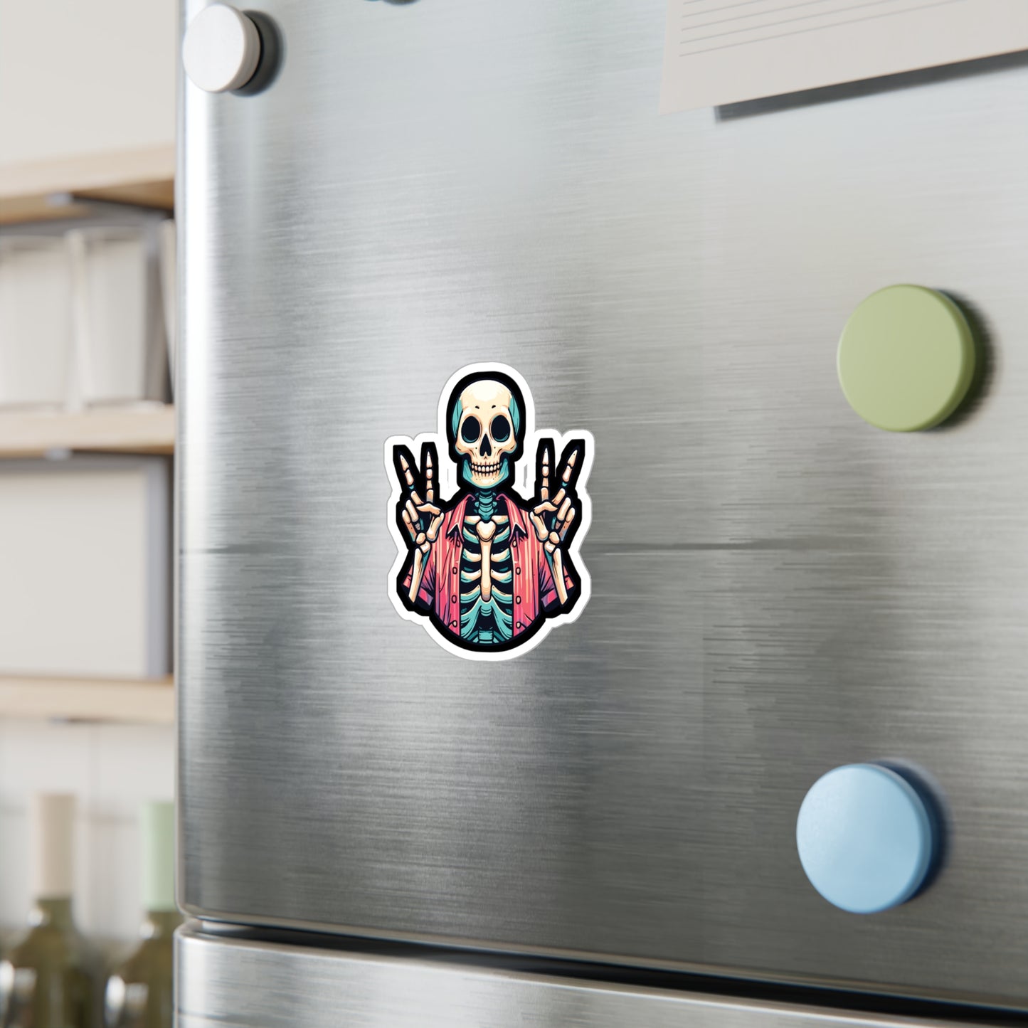 Skeleton Peace - Skeleton Sticker for Car Window Laptop Sticker. Water Bottle Sticker, Vinyl Peace Decal, Bones Sticker - Skeleton Gift