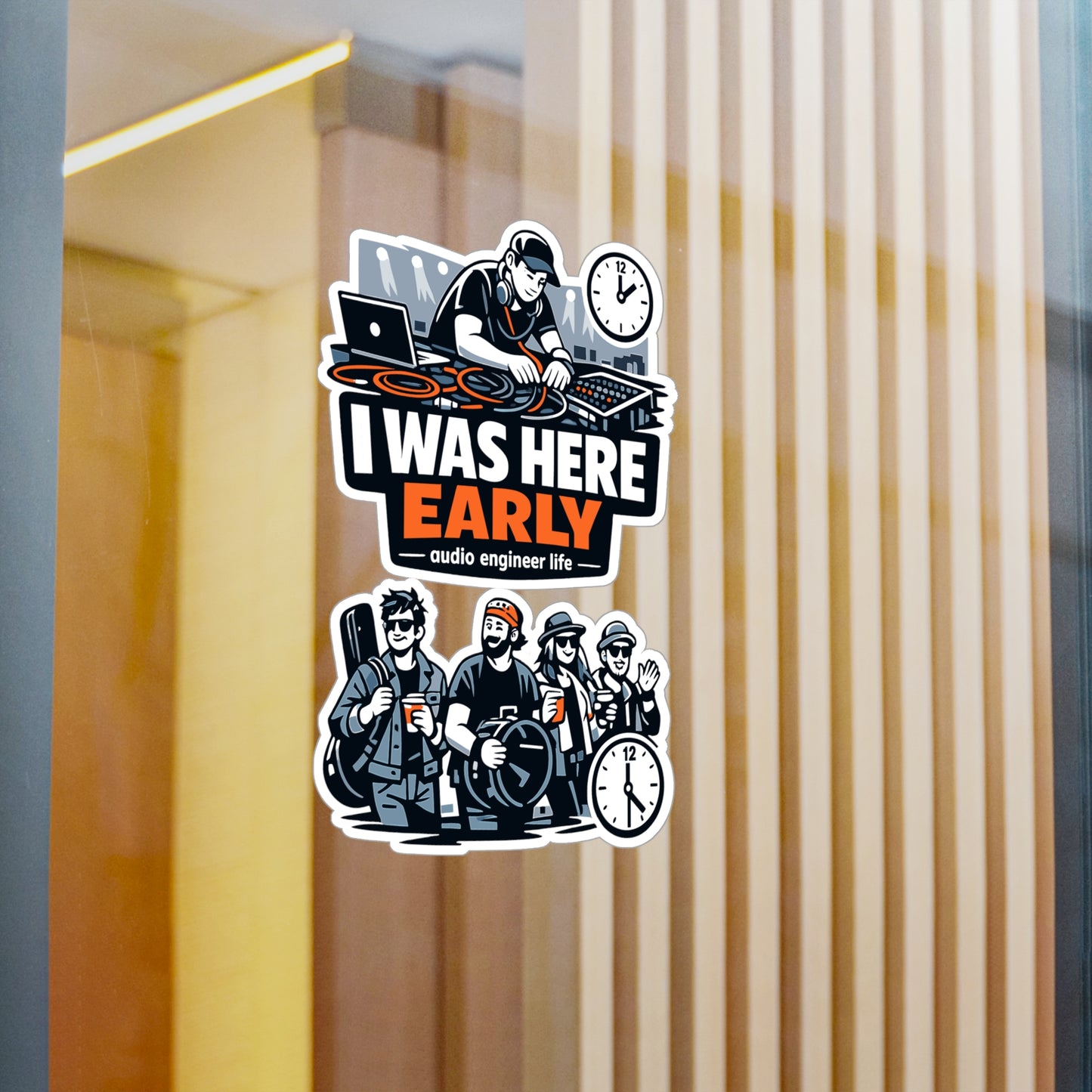 Audio Engineer Sticker I Was Here Early Funny Sound Engineer Decals Waterproof Vinyl for Laptop Water Bottle Audio Technician