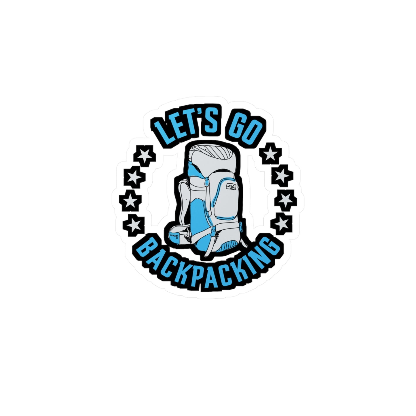 Lets Go Backpacking - Backpacking Sticker for Laptop Sticker. Water Bottle Sticker, Vinyl Hiking Decal - Backpacking Gift