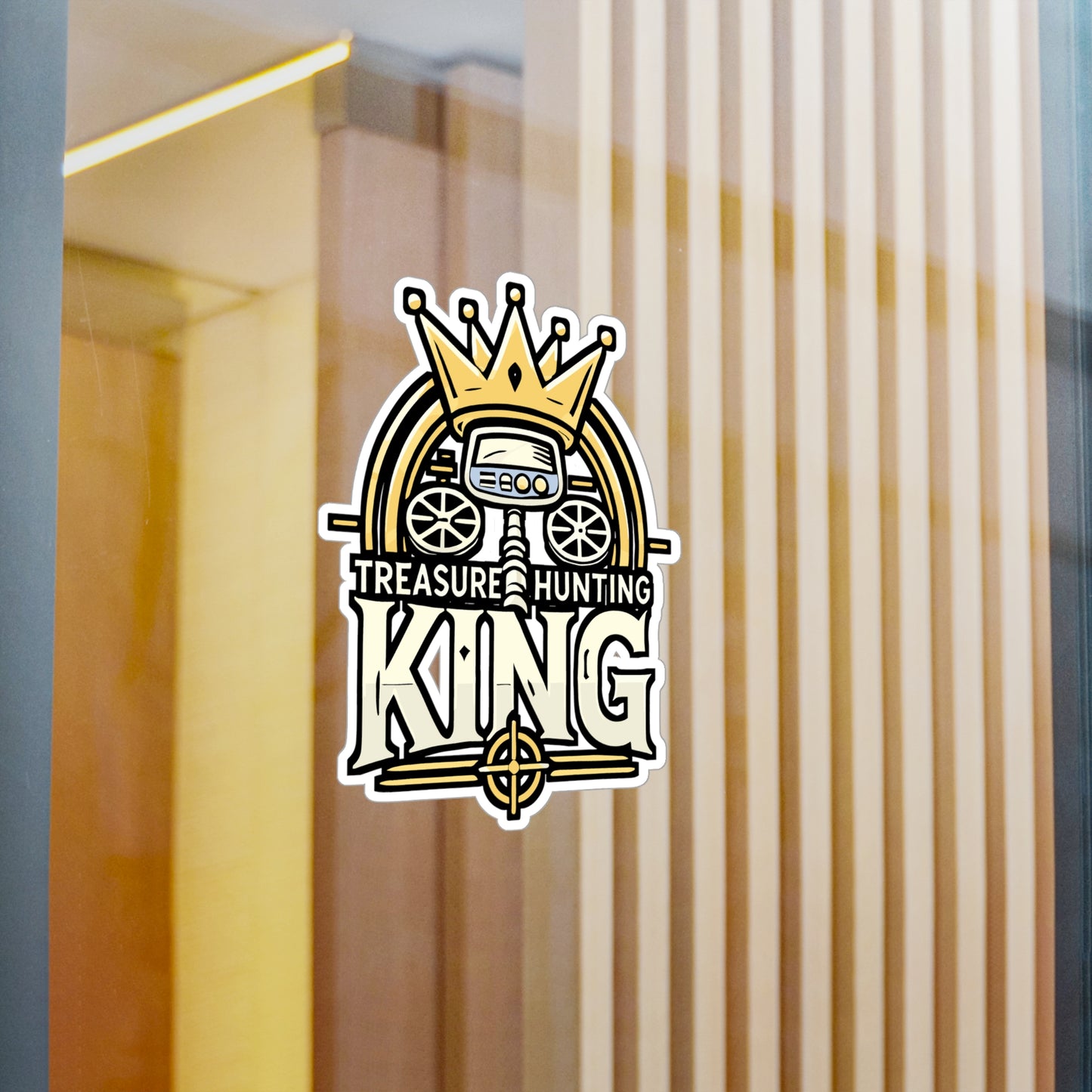 Treasure Hunting King – Metal Detector Sticker for Laptop & Water Bottle | Vinyl Geocaching Decal | Metal Detectorist Gift