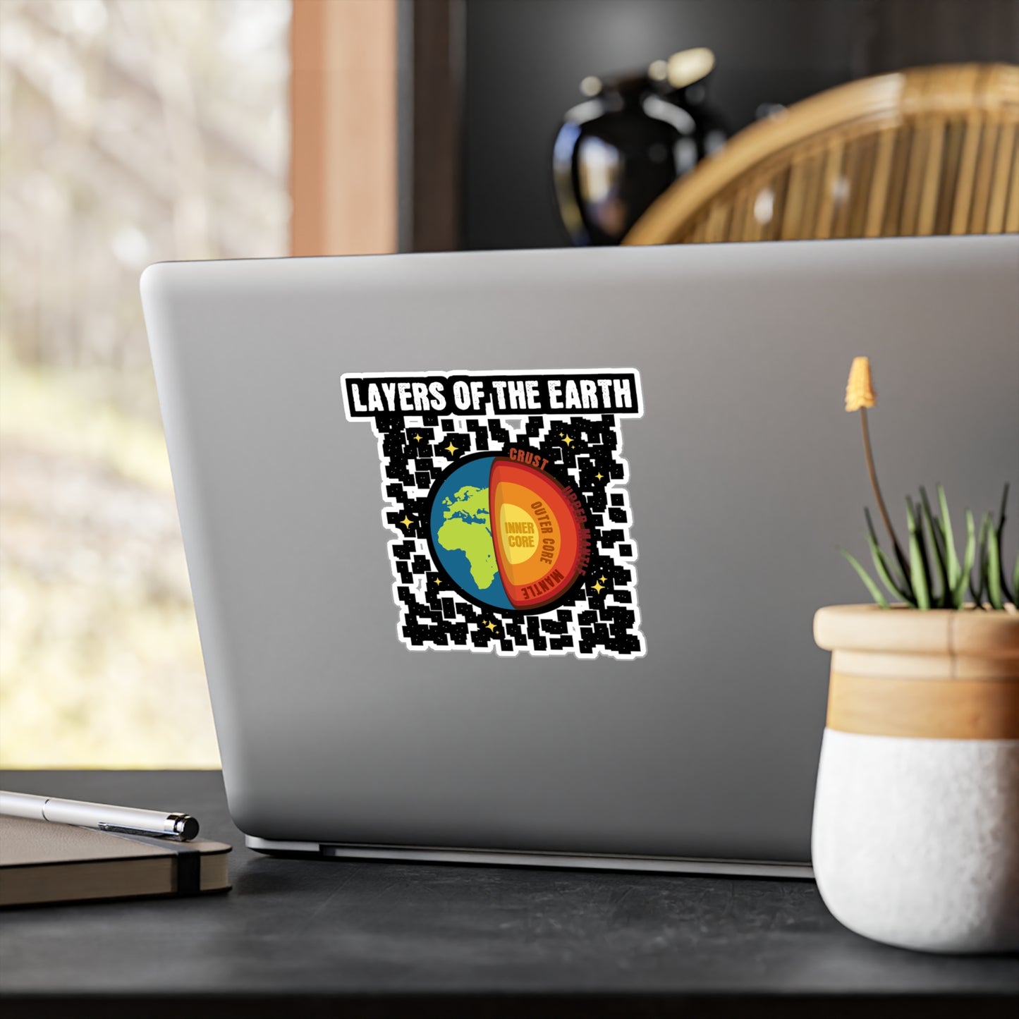 Layers of the Earth - Geology Sticker for Laptop Sticker. Water Bottle Sticker, Vinyl Geologist Decal - Geology Gift
