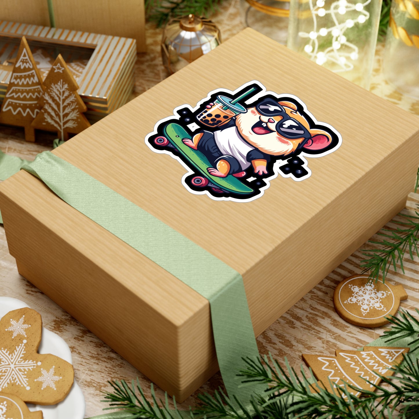 Skateboard Hamster - Hamster Sticker for Car Laptop Sticker. Water Bottle Sticker, Vinyl Skateboard Decal - Hamster Gift