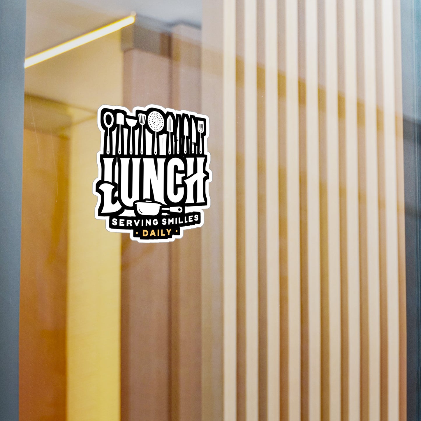 Lunch Serving smiles daily - Lunch lady Sticker for Laptop Sticker. Water Bottle Sticker, Vinyl Lunch Decal - Lunch lady Gift